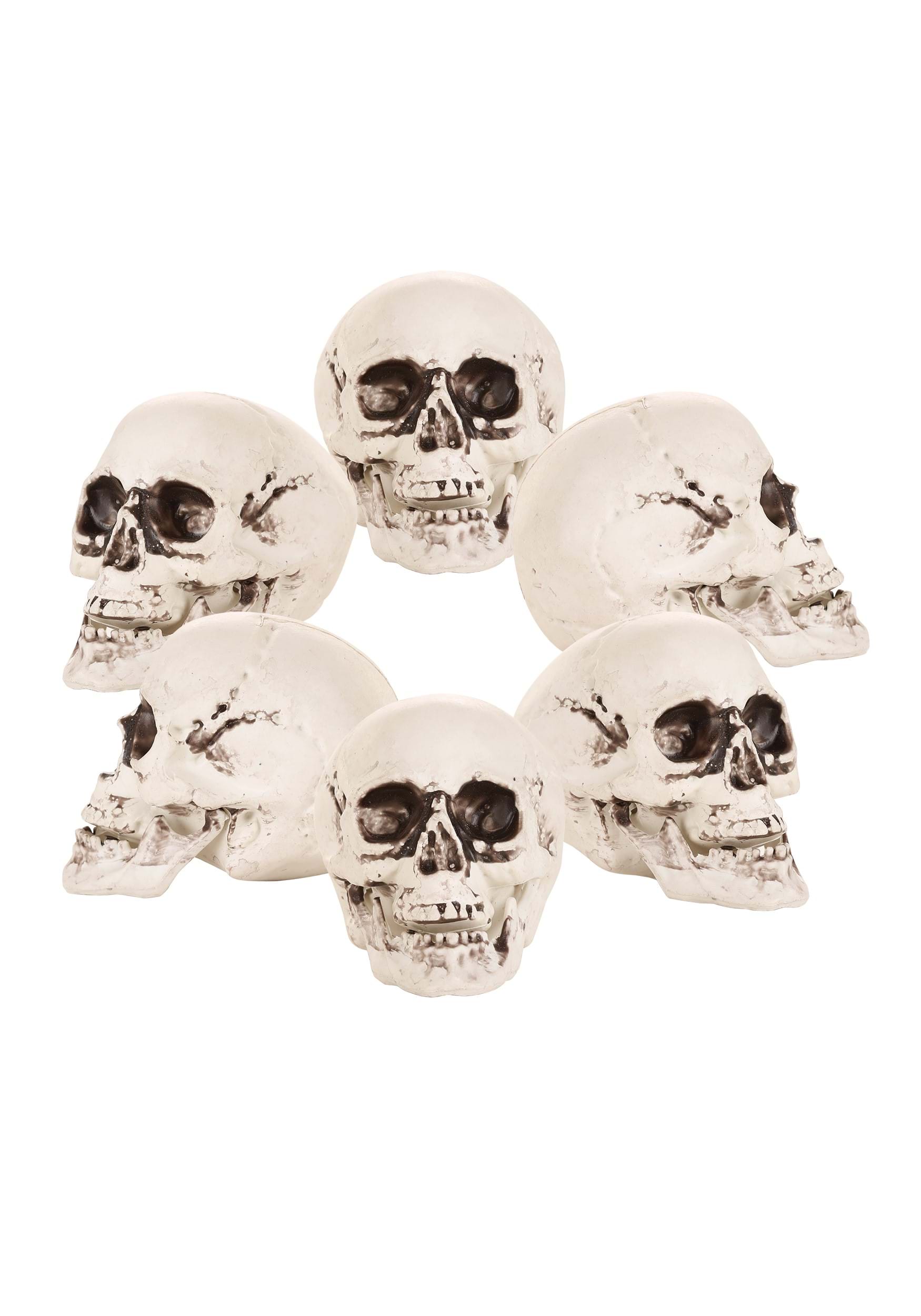 4-Inch Skulls Bag of 24 Halloween Decoration