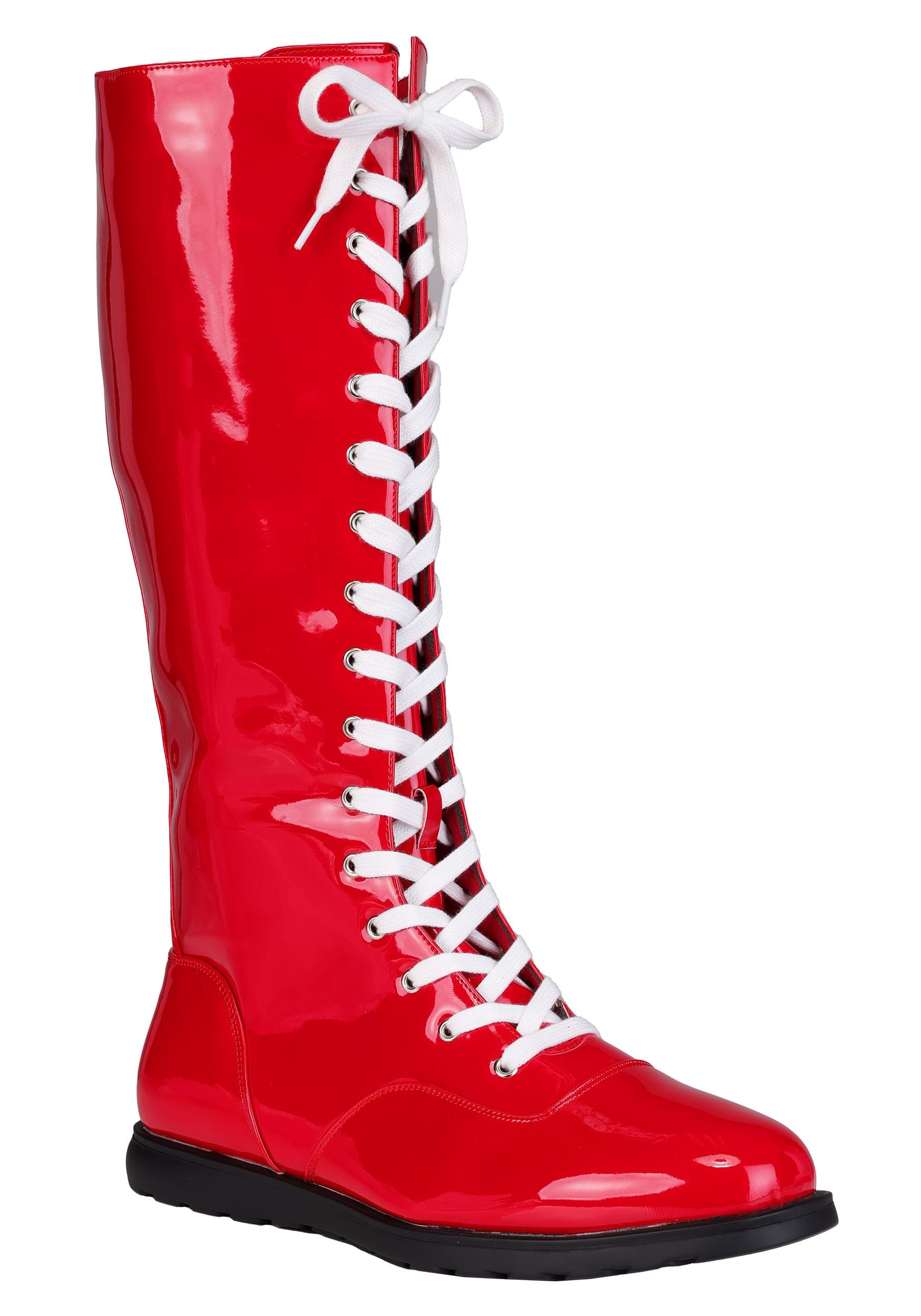 Adult Patent Red Wrestling Costume Boots