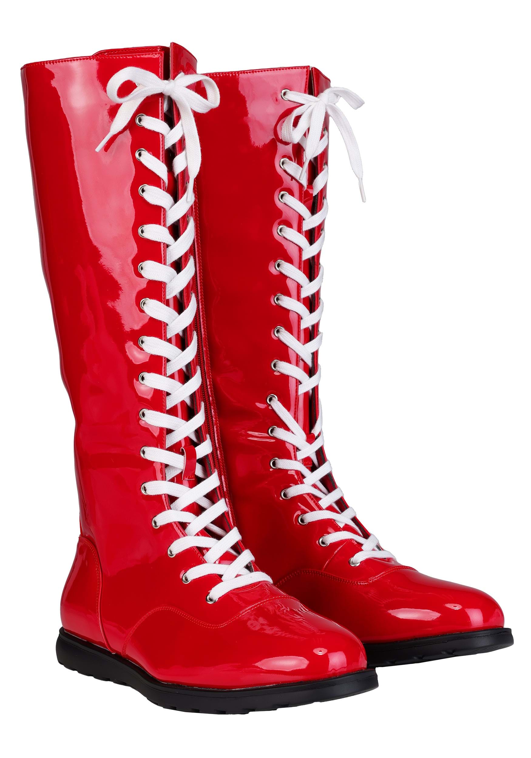 Adult Patent Red Wrestling Costume Boots