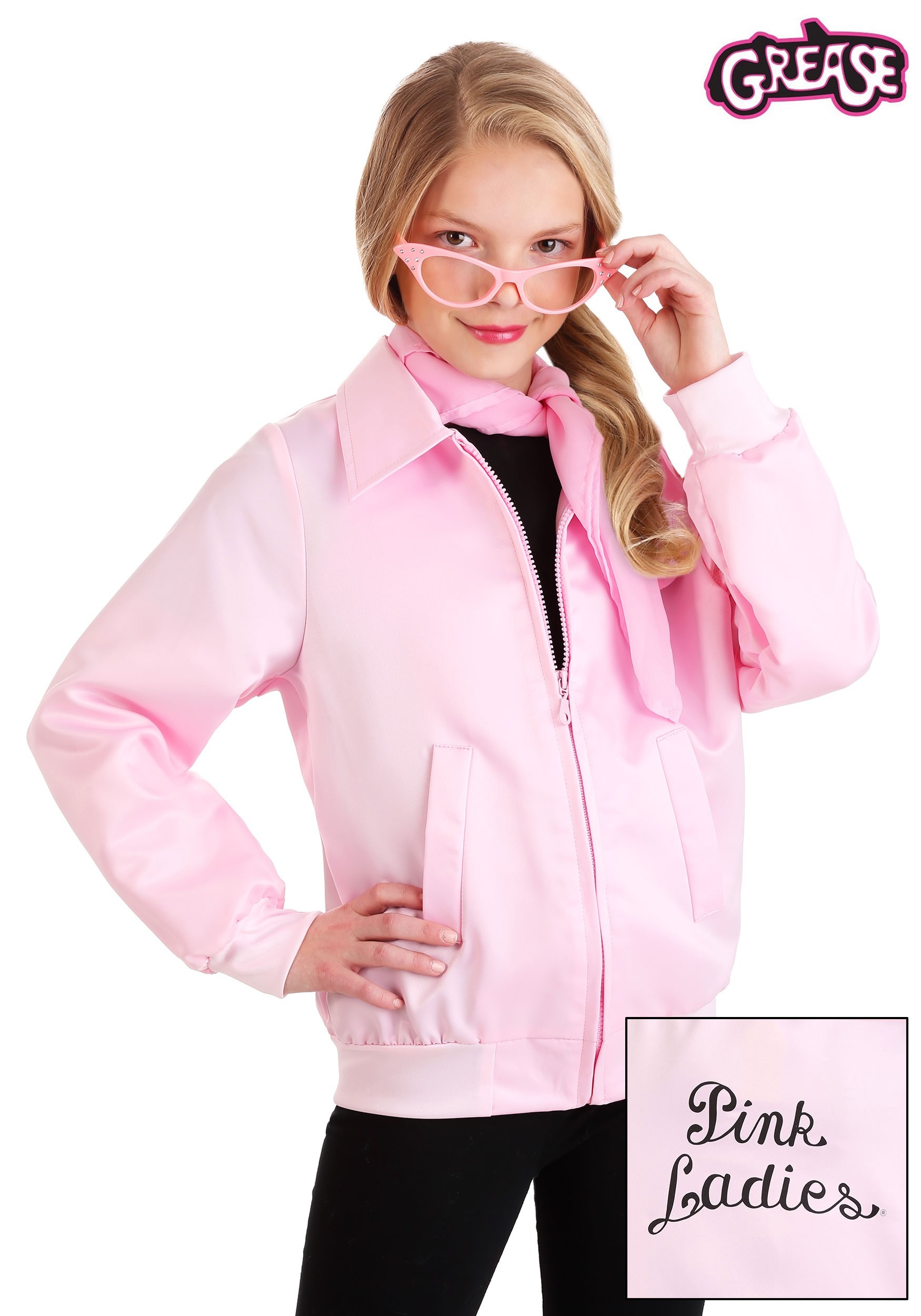 Grease Pink Ladies Costume Jacket for Girls