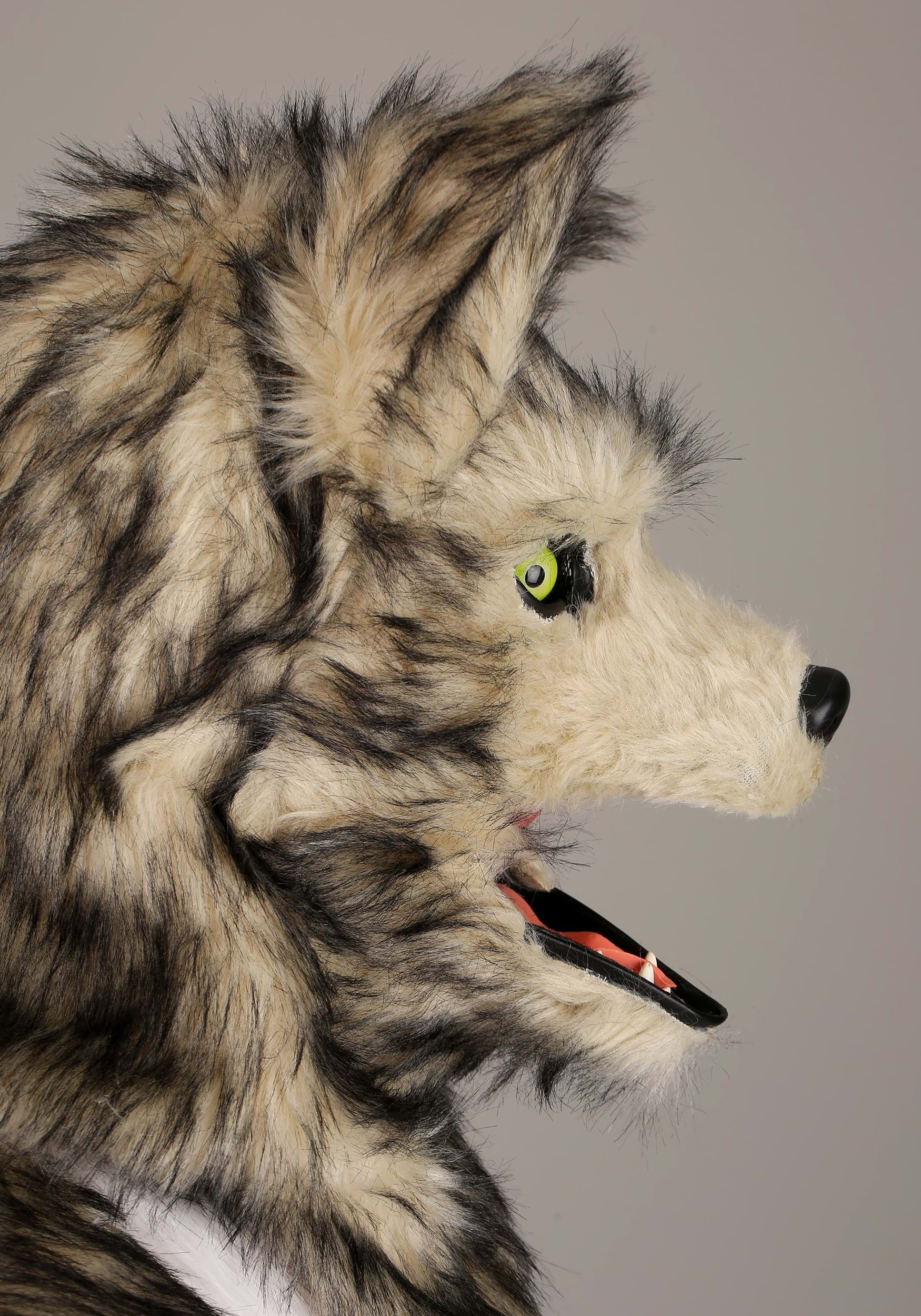 Adult Wolf Costume w/ Mouth Mover Mask