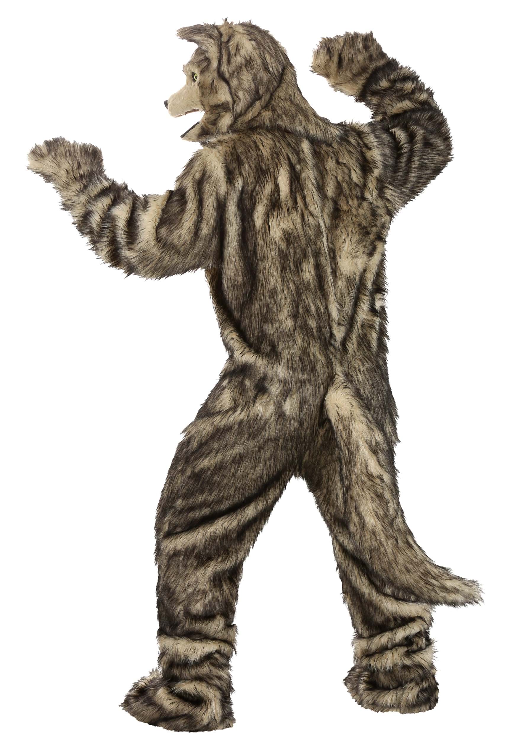 Adult Wolf Costume w/ Mouth Mover Mask
