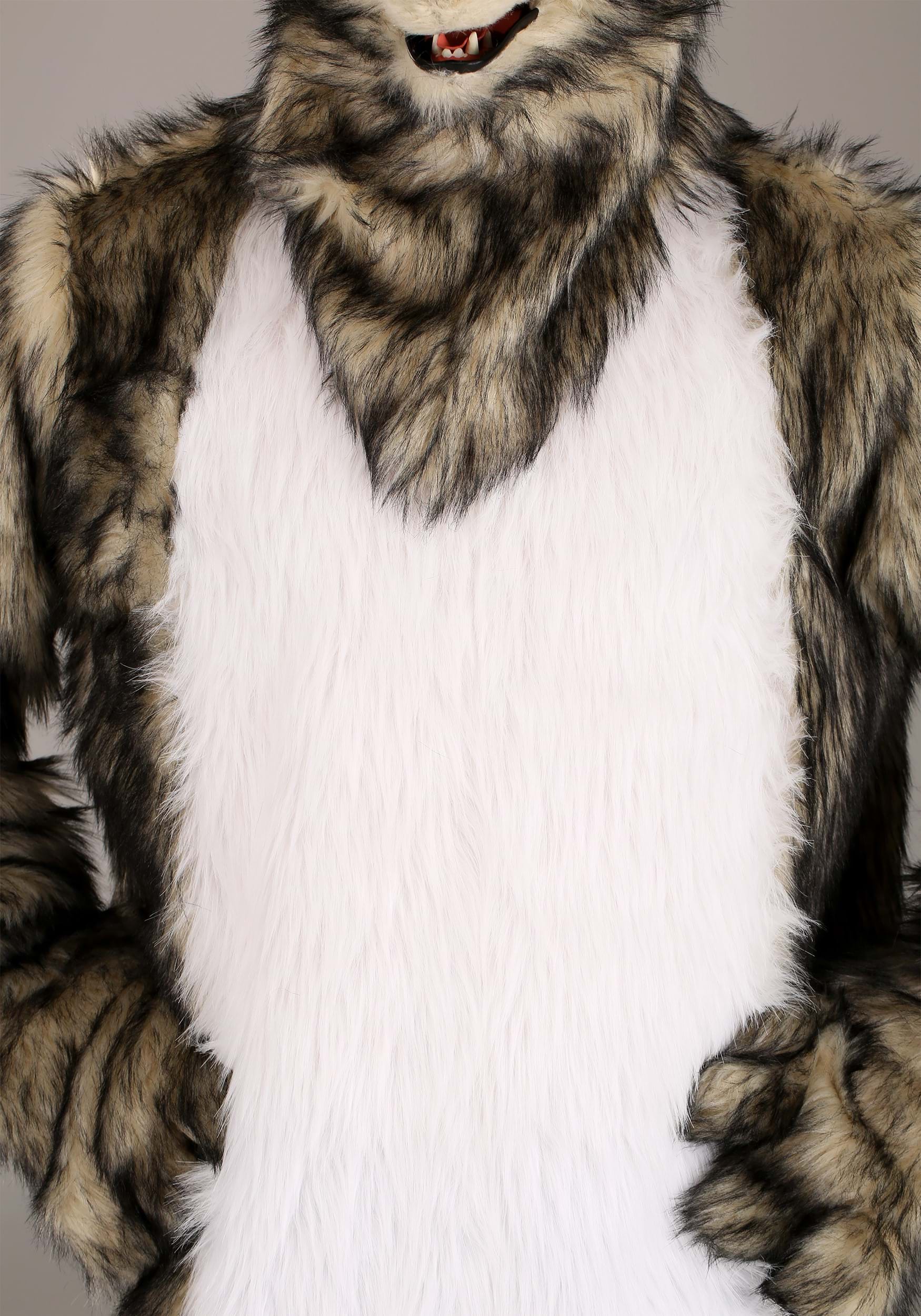 Adult Wolf Costume w/ Mouth Mover Mask