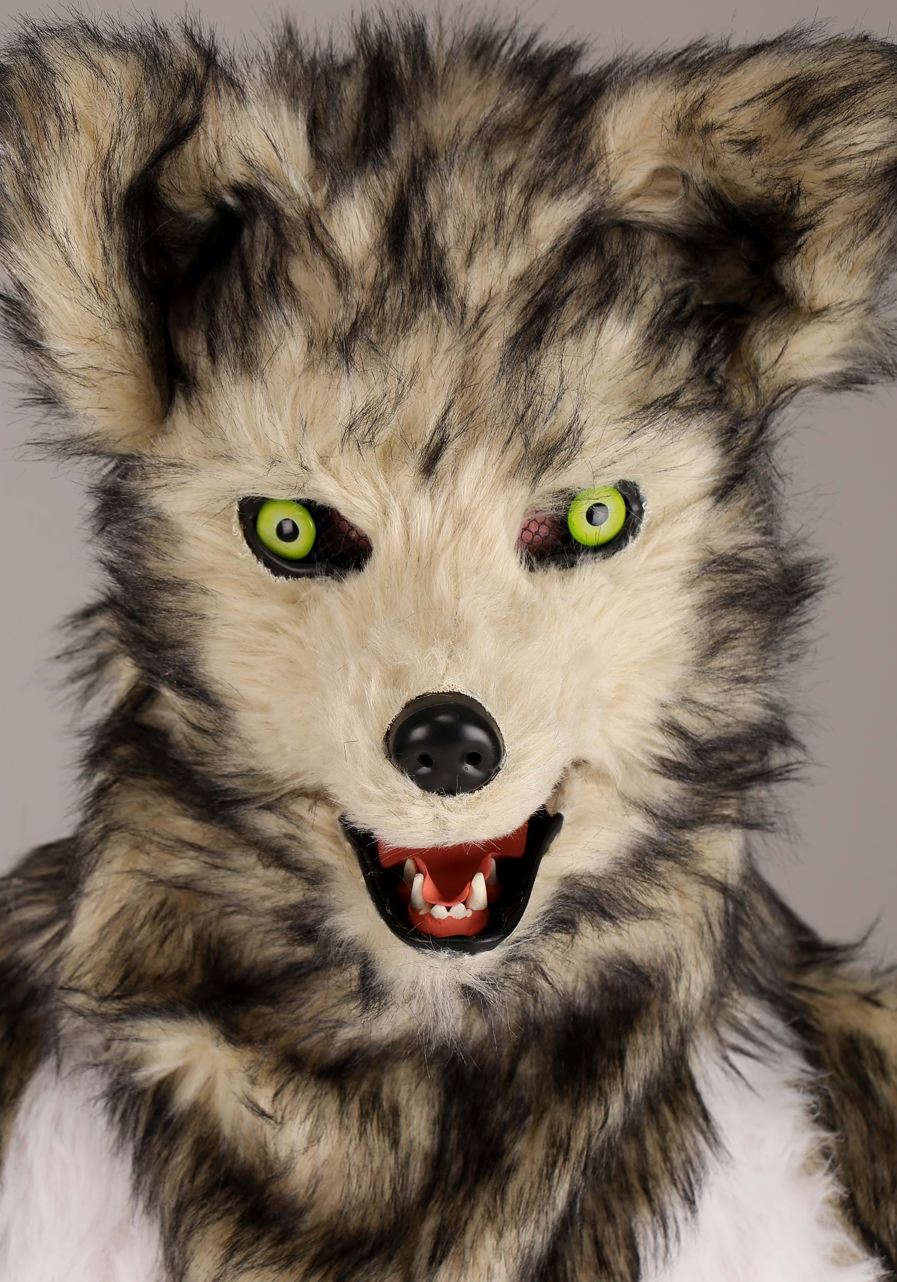Adult Wolf Costume w/ Mouth Mover Mask