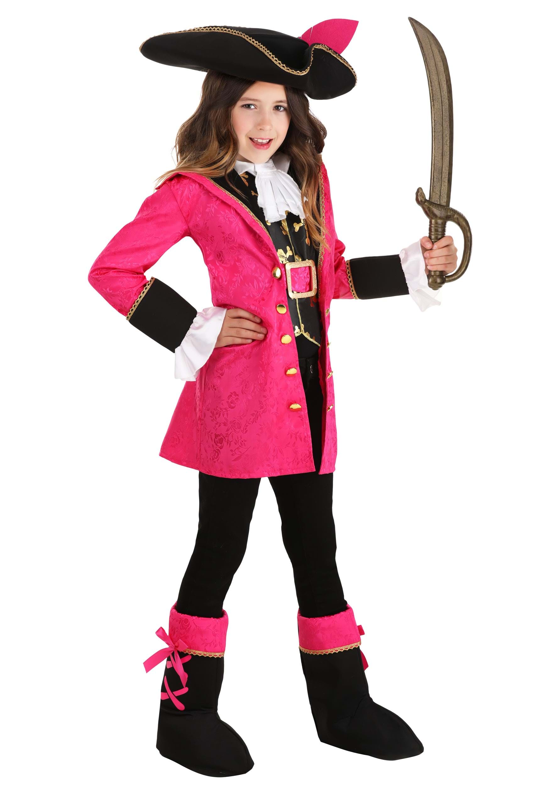 Girl's Brilliant Pink Buccaneer Costume