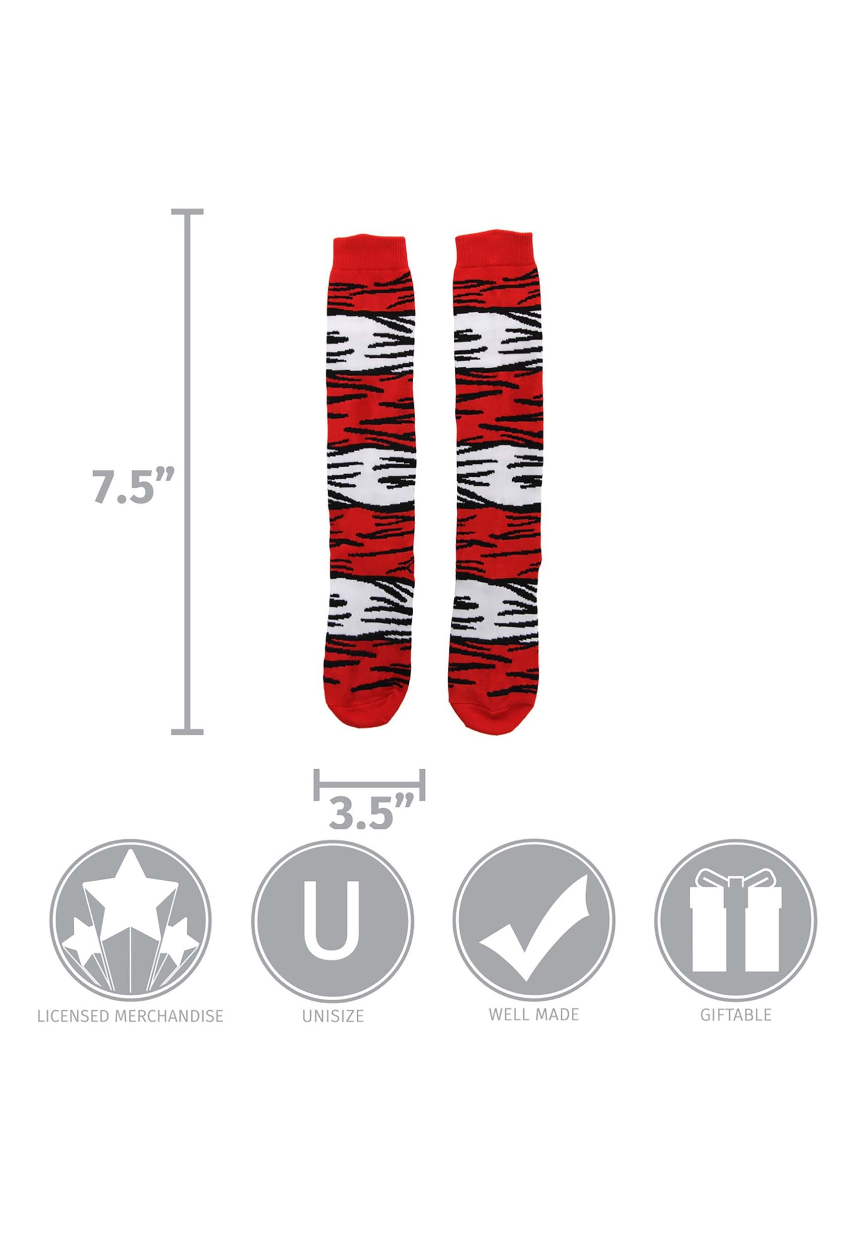 The Cat in the Hat Adult Costume Socks