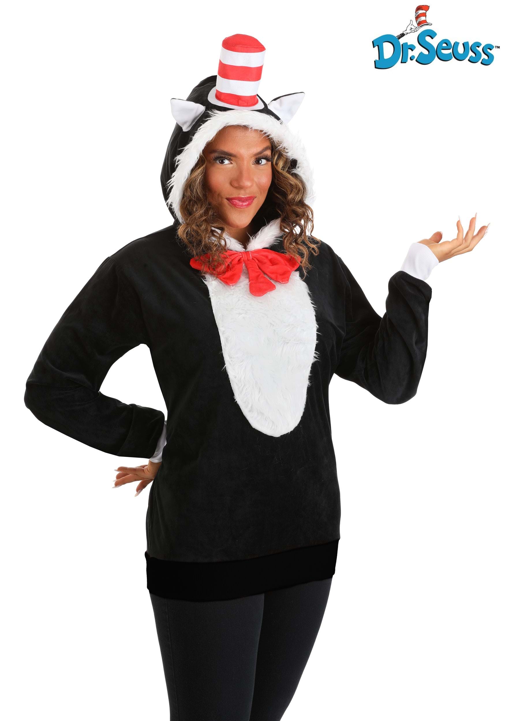 Cat in the Hat Adult Hoodie Costume Top
