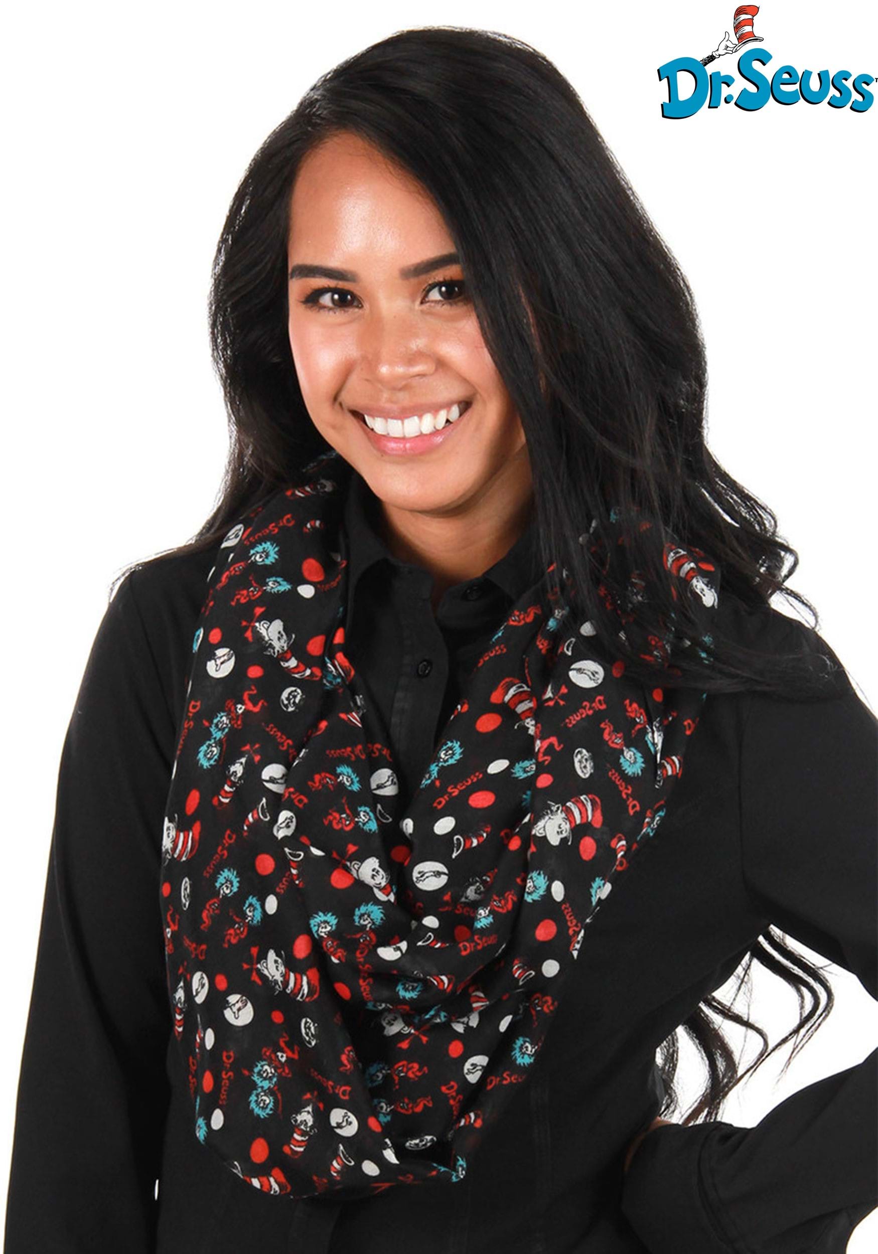 The Cat in The Hat Lightweight Infinity Scarf for Women 1 The Cat in The Hat Lightweight Infinity Scarf for Women