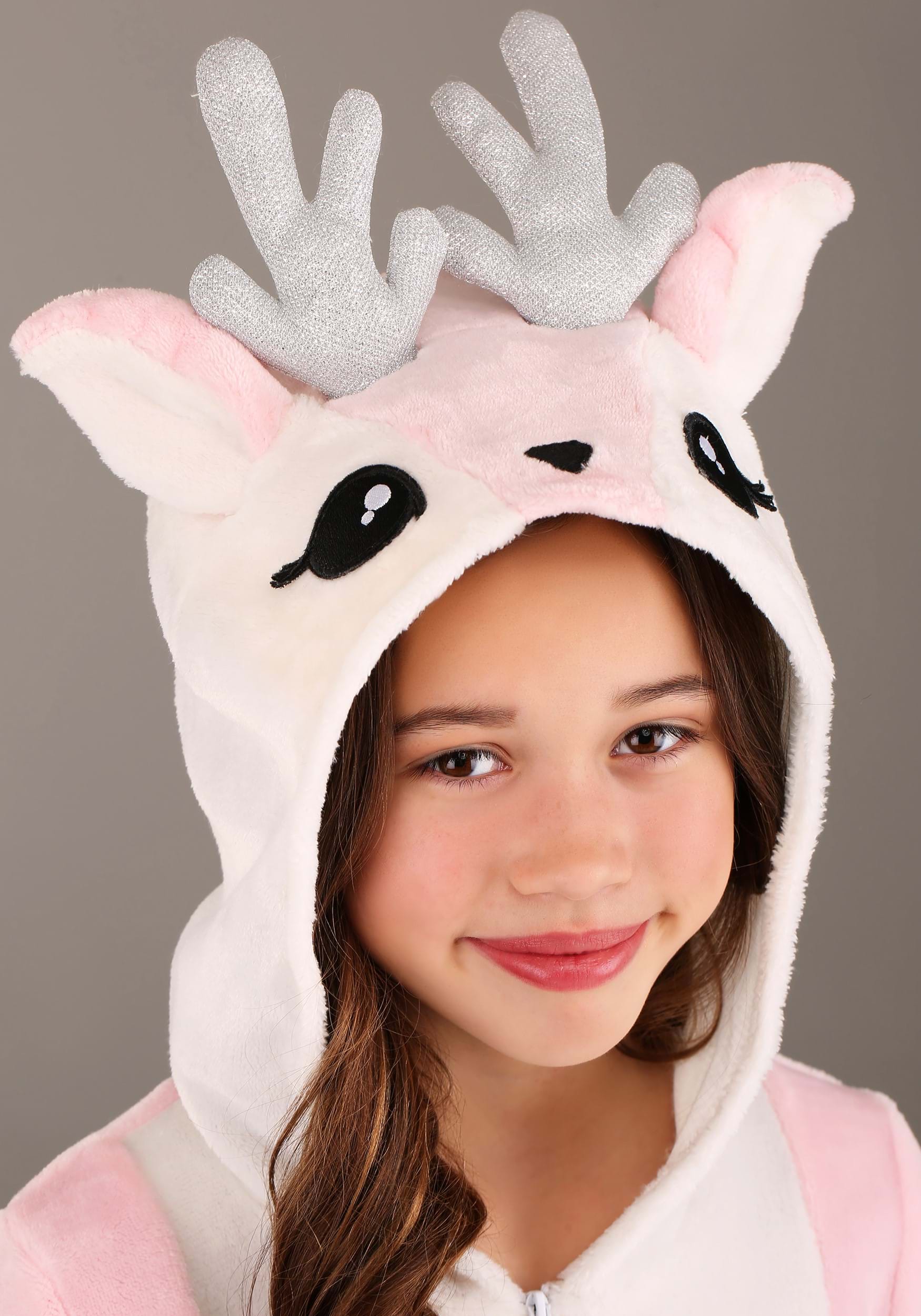 Girl's Pink Deer Hooded Costume