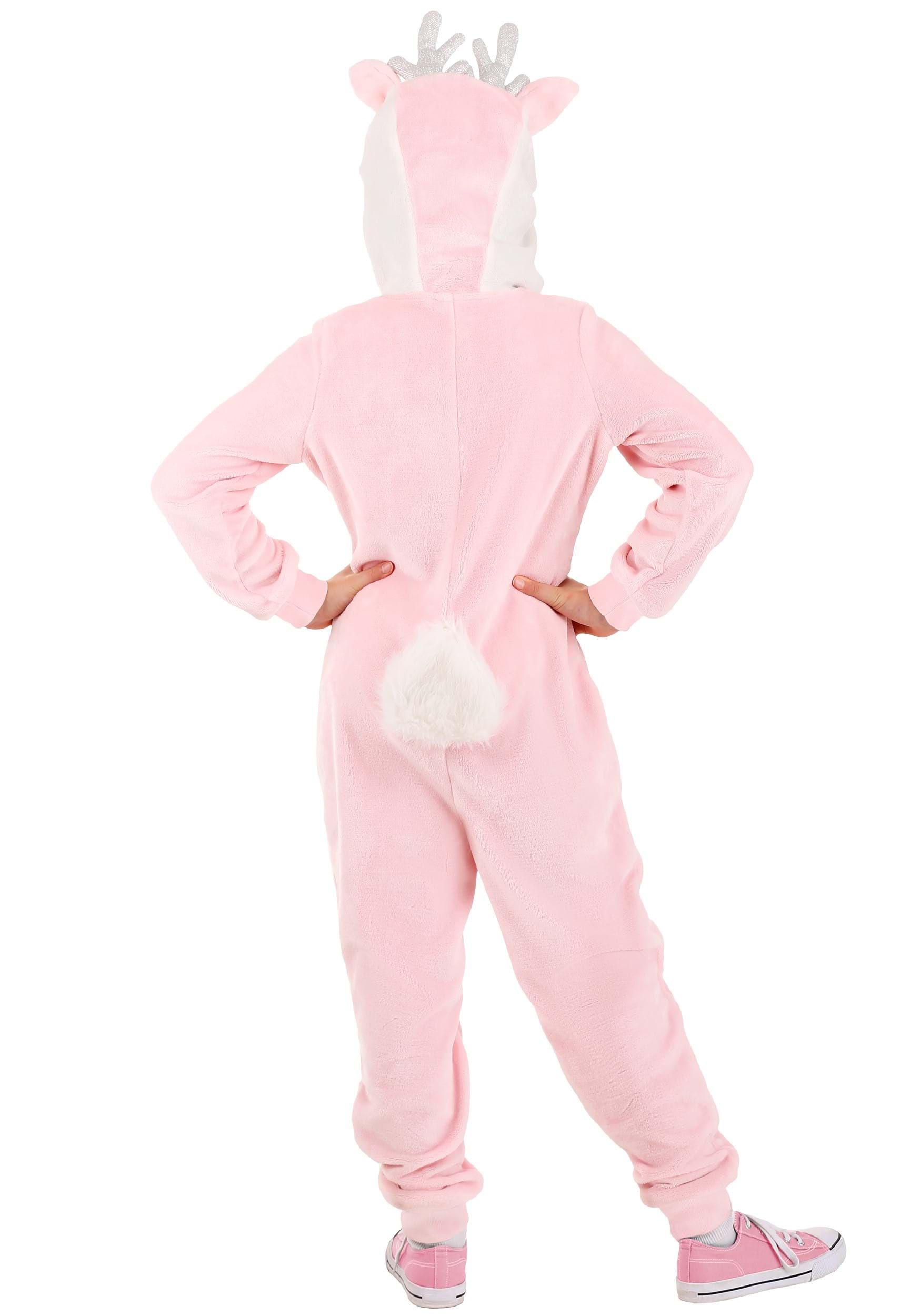 Girl's Pink Deer Hooded Costume