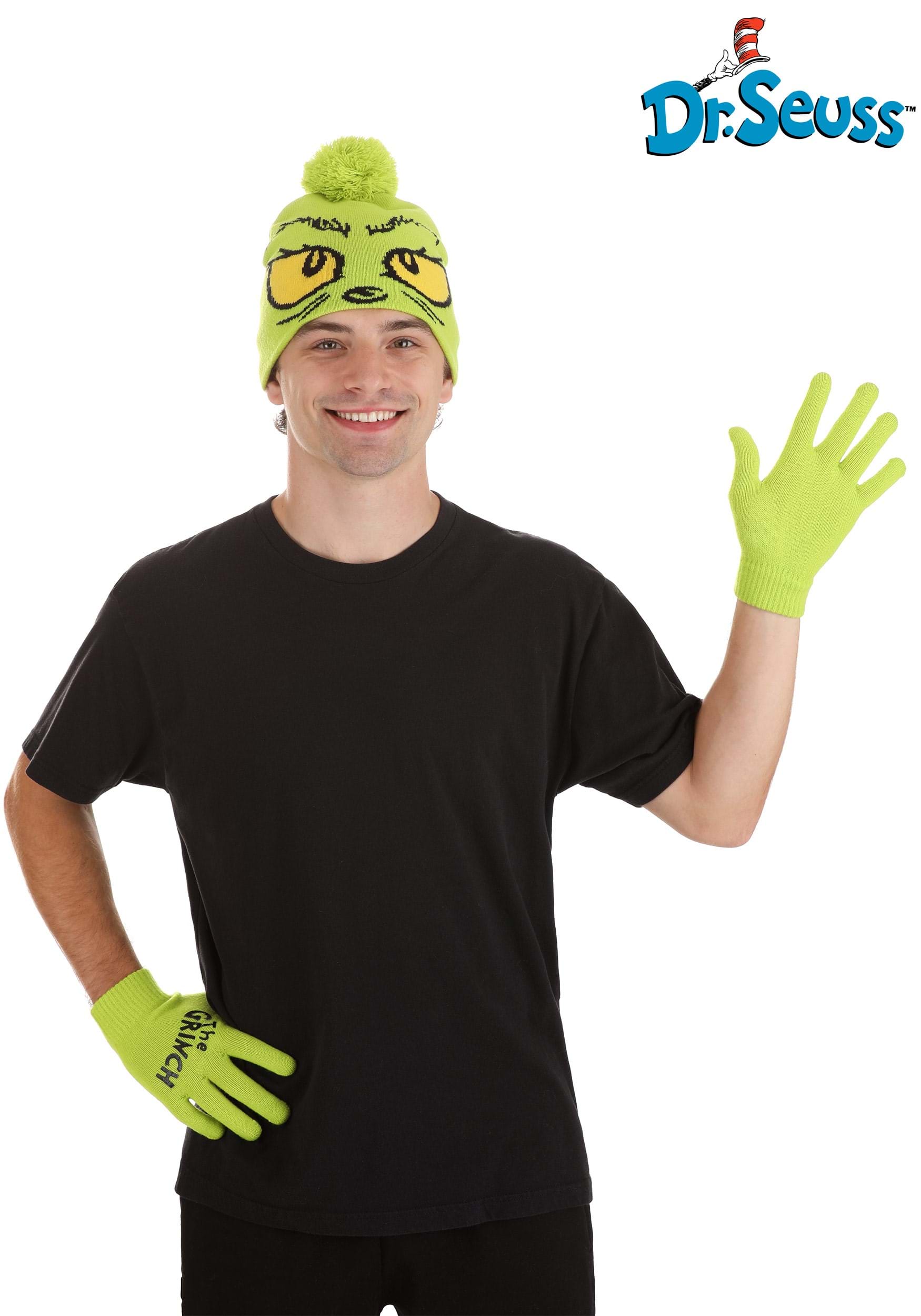 Dr. Seuss Adult The Grinch Hat & Gloves Set