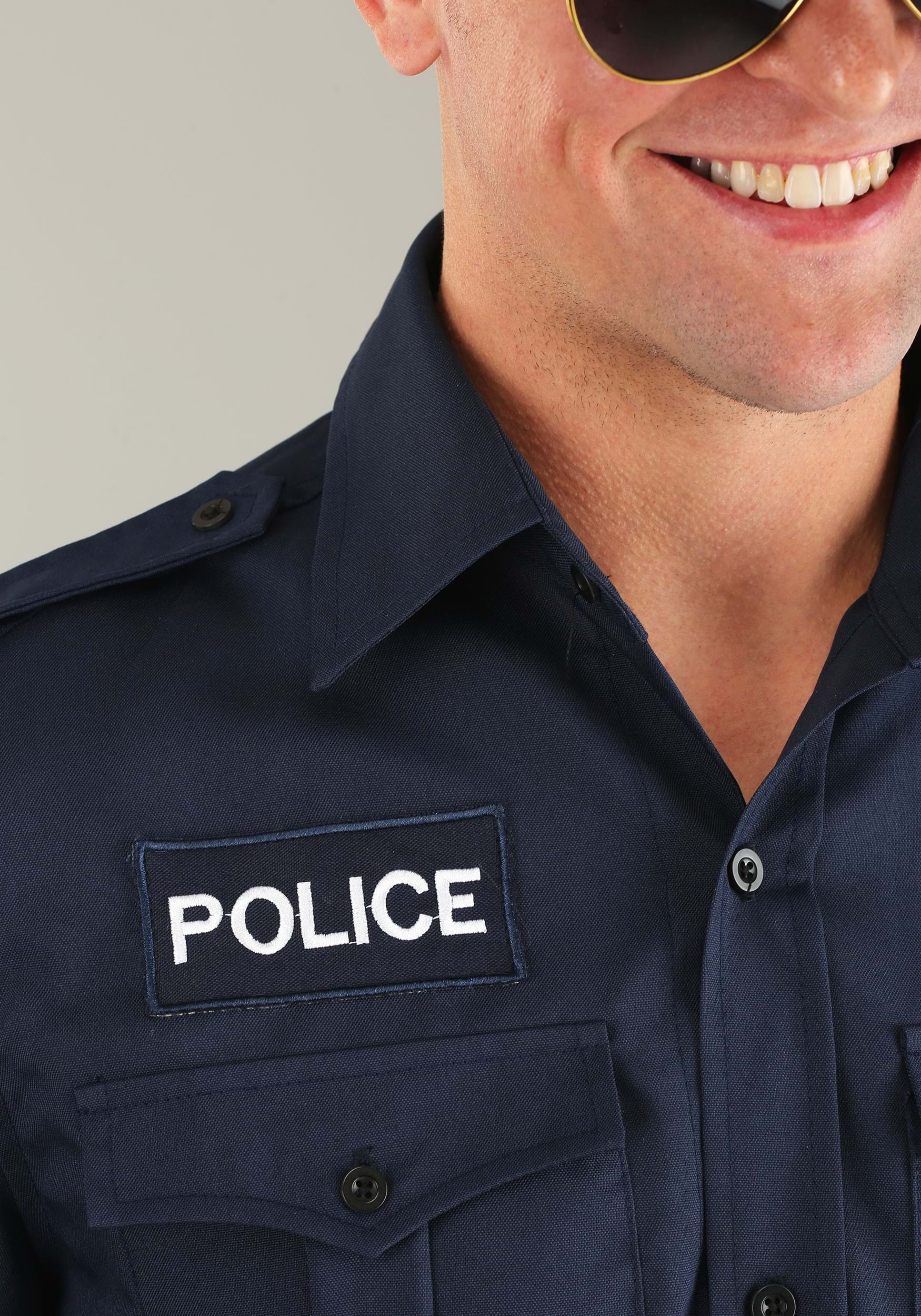 Long Sleeve Police Costume Shirt for Men 3 Long Sleeve Police Costume Shirt for Men