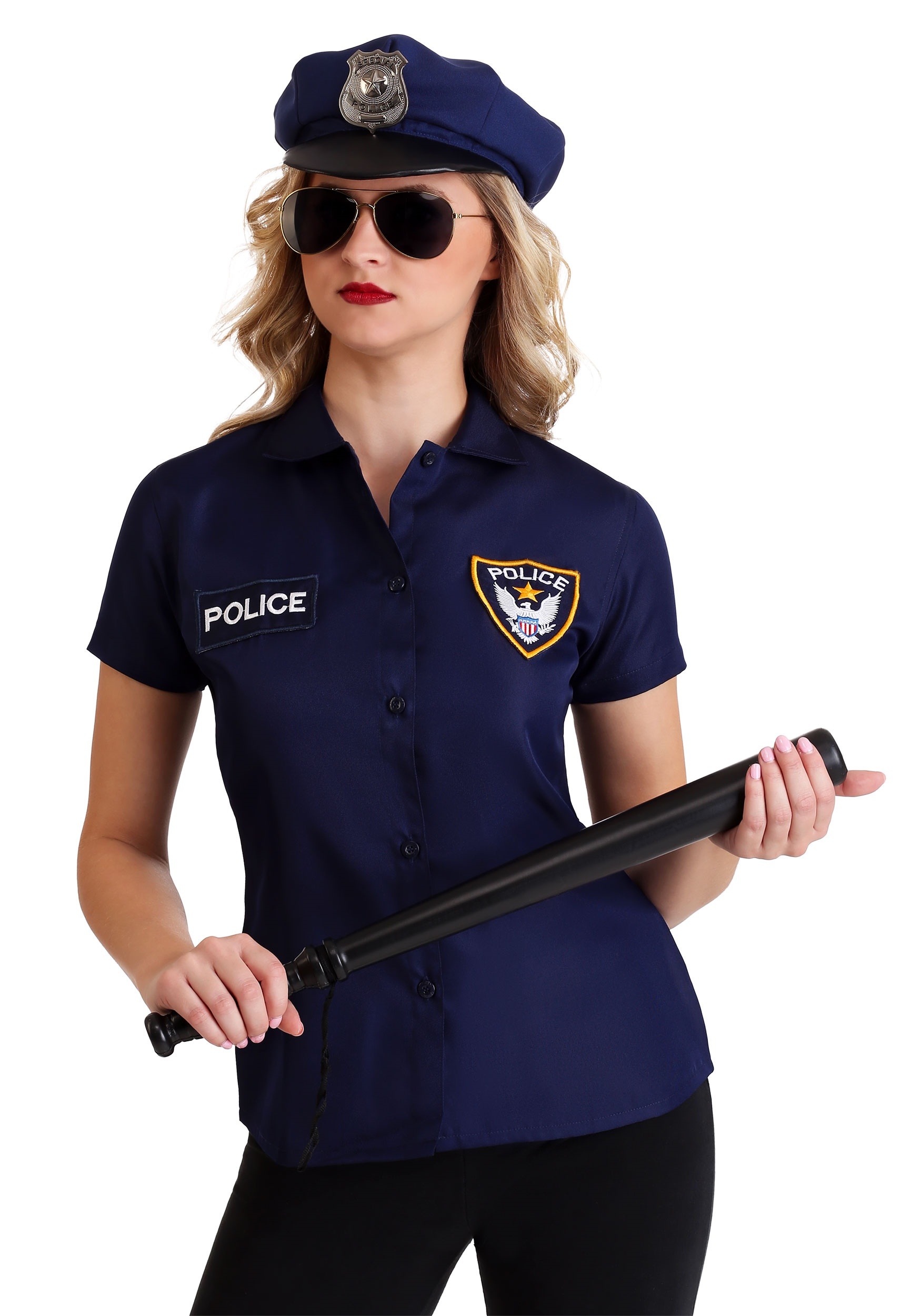 Plus Size Women's Police Costume Shirt