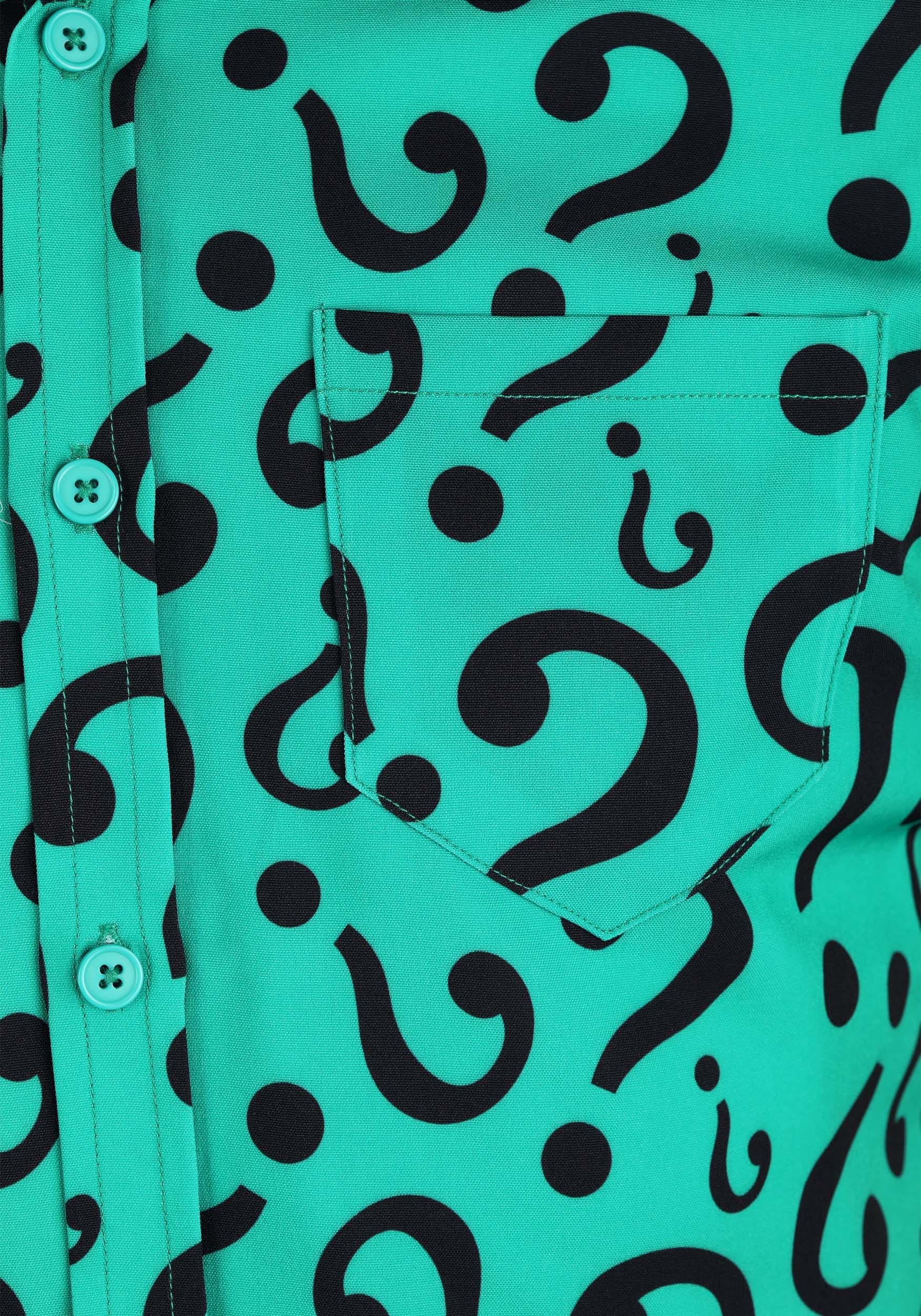 DC Comics The Riddler Adult Button Up Dress Shirt