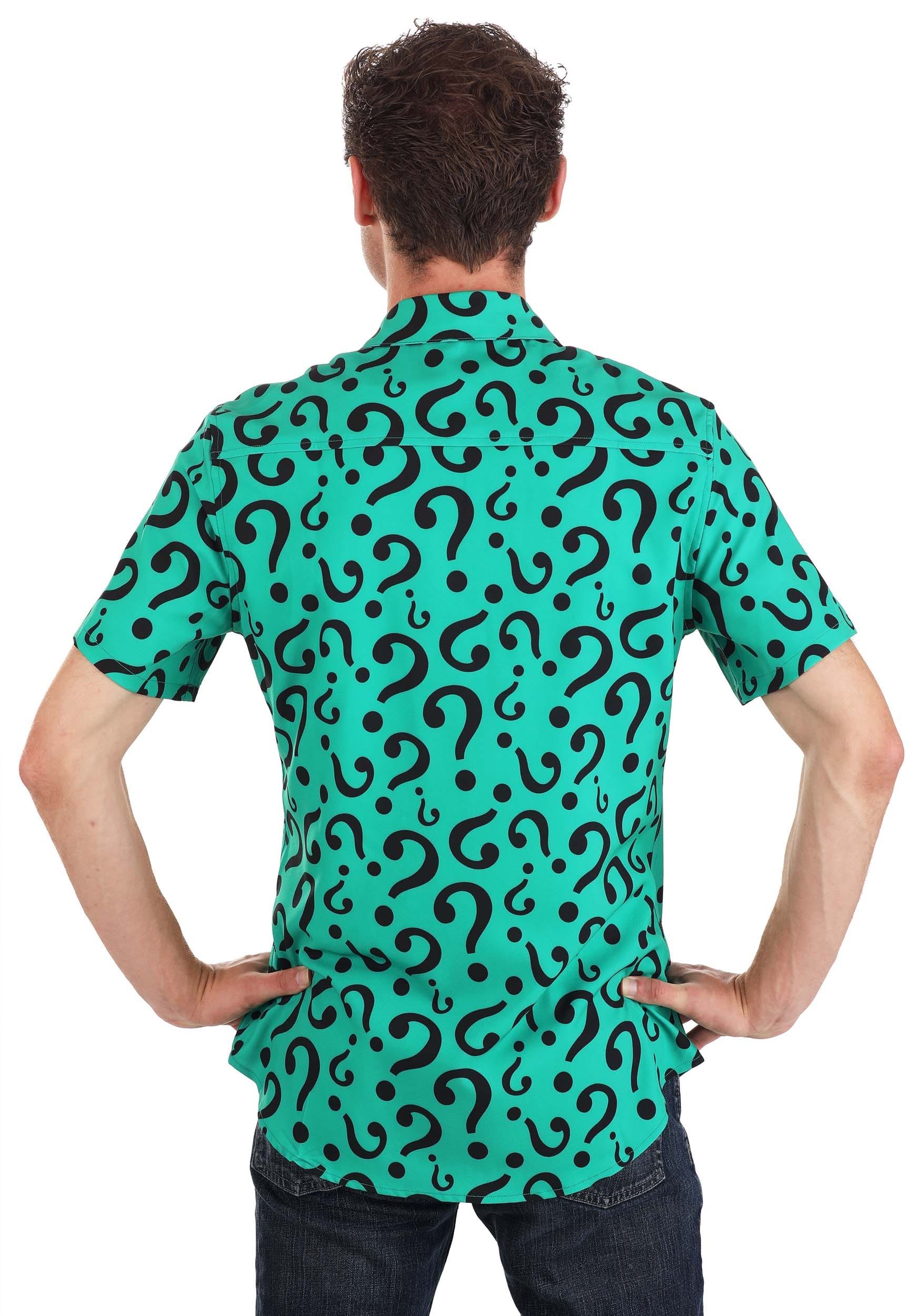 DC Comics The Riddler Adult Button Up Dress Shirt