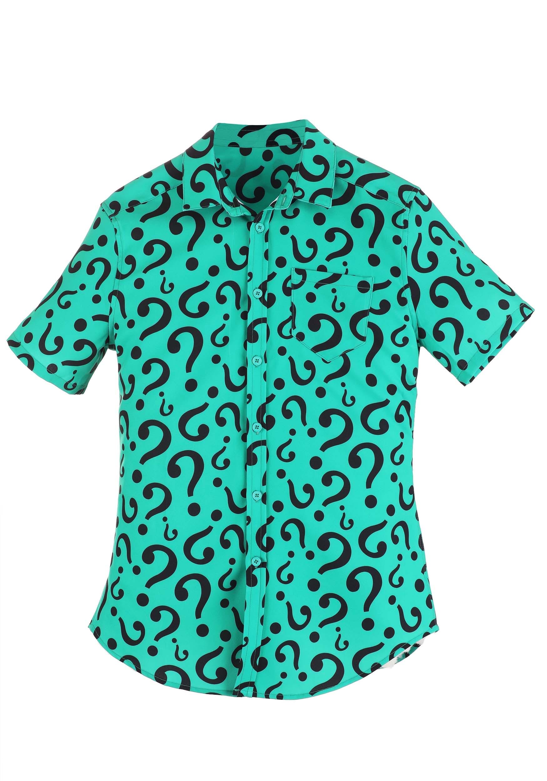 DC Comics The Riddler Adult Button Up Dress Shirt