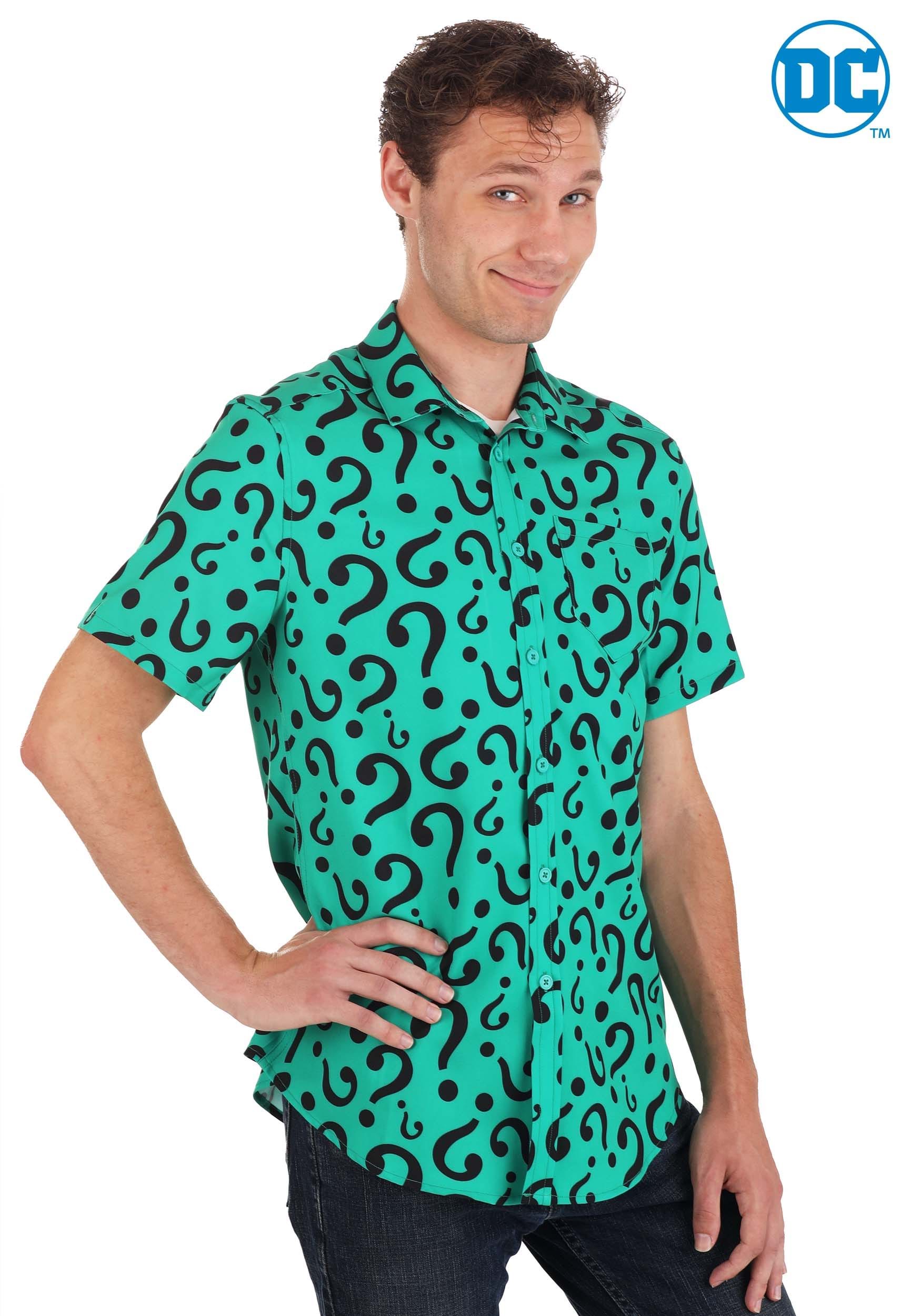 DC Comics The Riddler Adult Button Up Dress Shirt