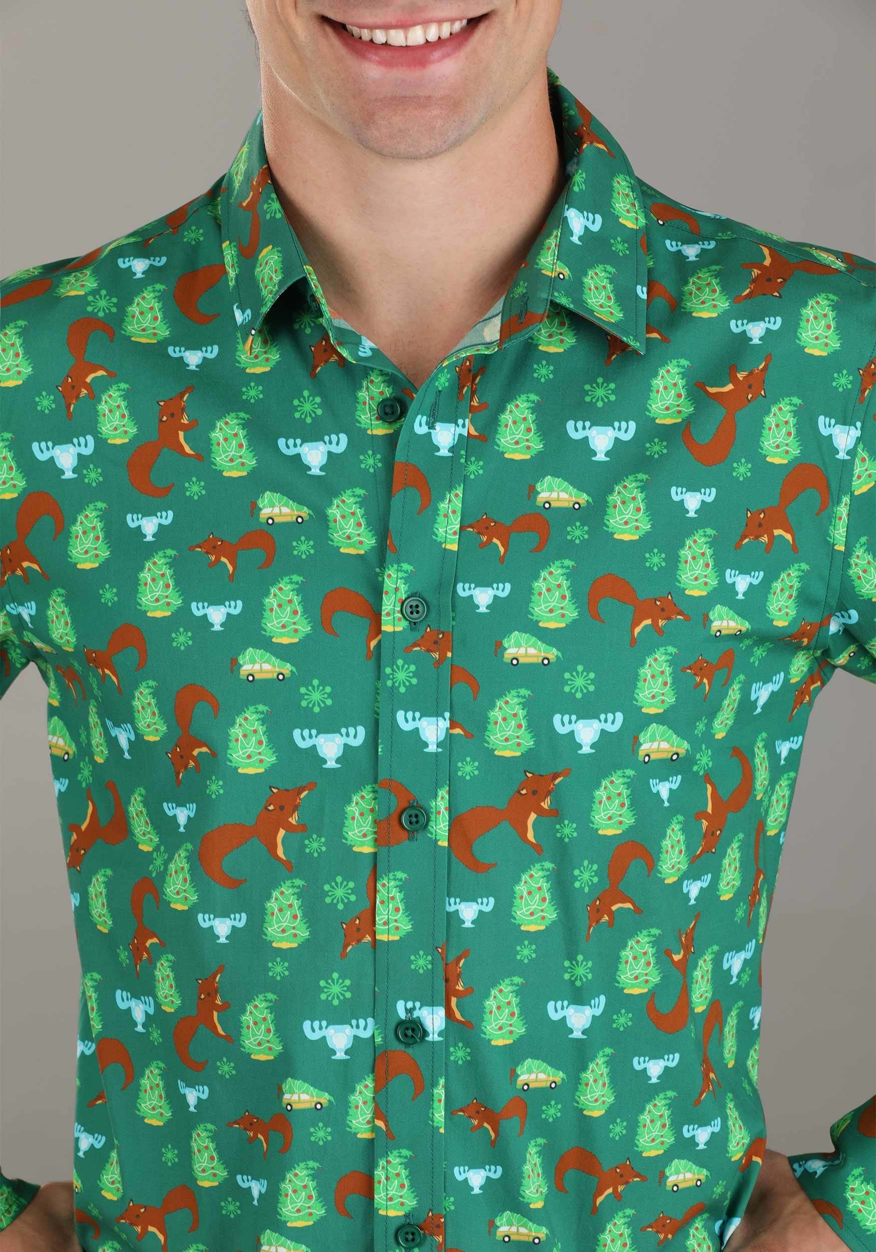 National Lampoons Christmas Vacation Button Up Shirt for Adults 4 National Lampoons Christmas Vacation Button Up Shirt for Adults
