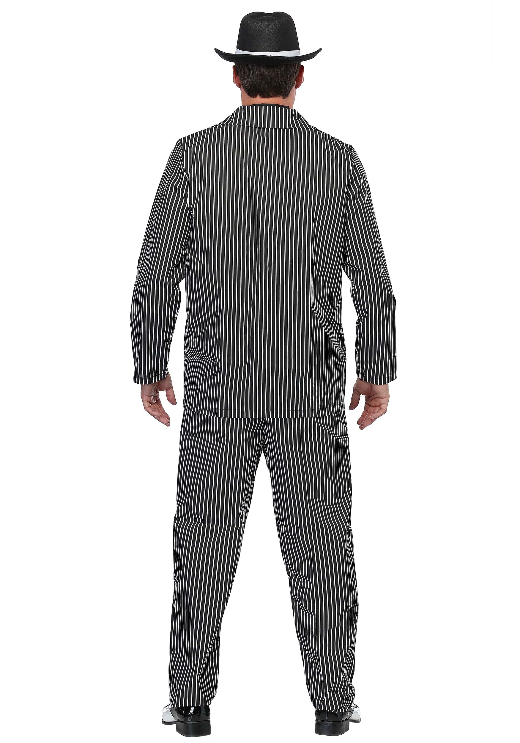 Wide Pin Stripe Gangster Men's Costume