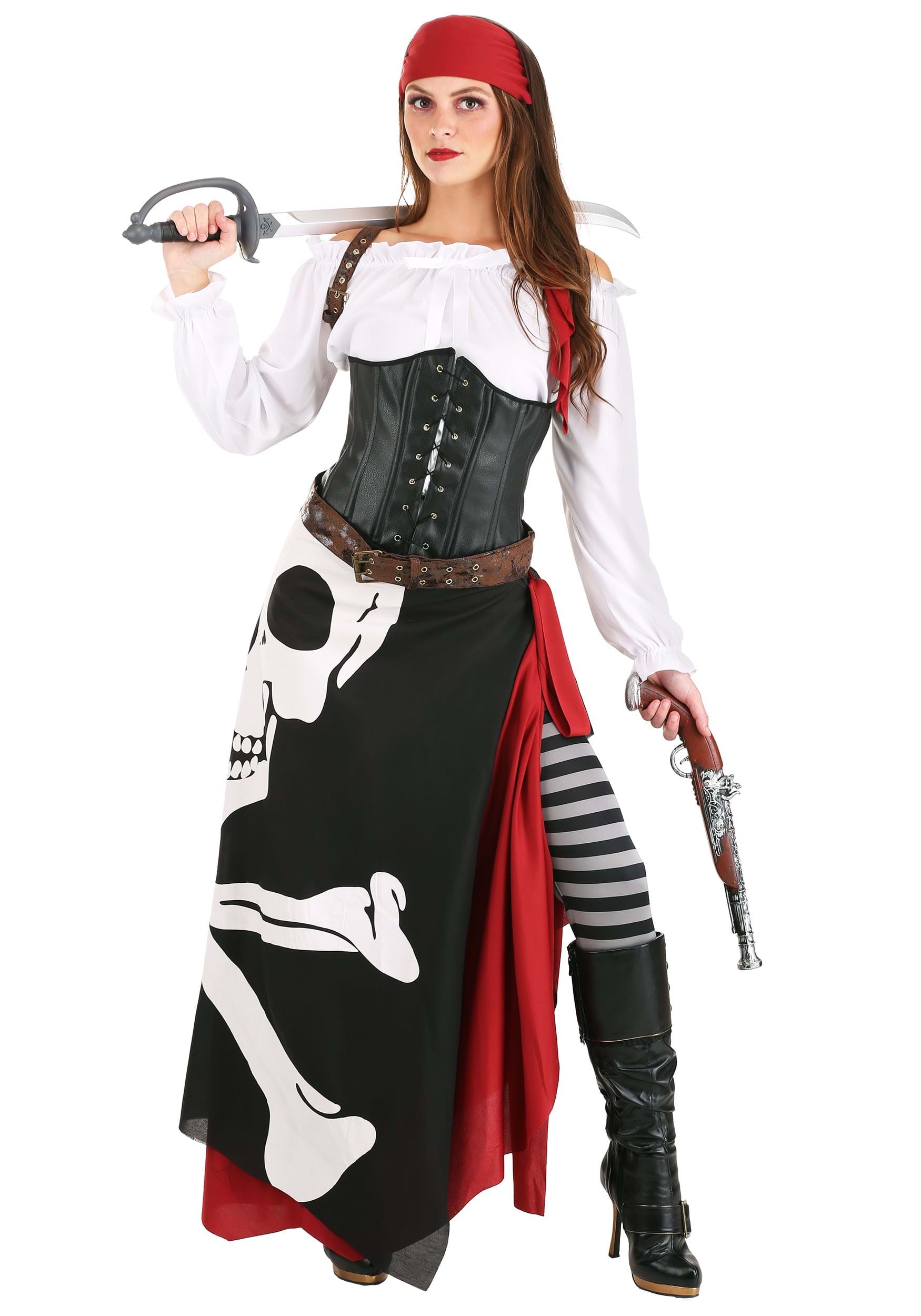 Women's Skeleton Flag Rogue Pirate Costume