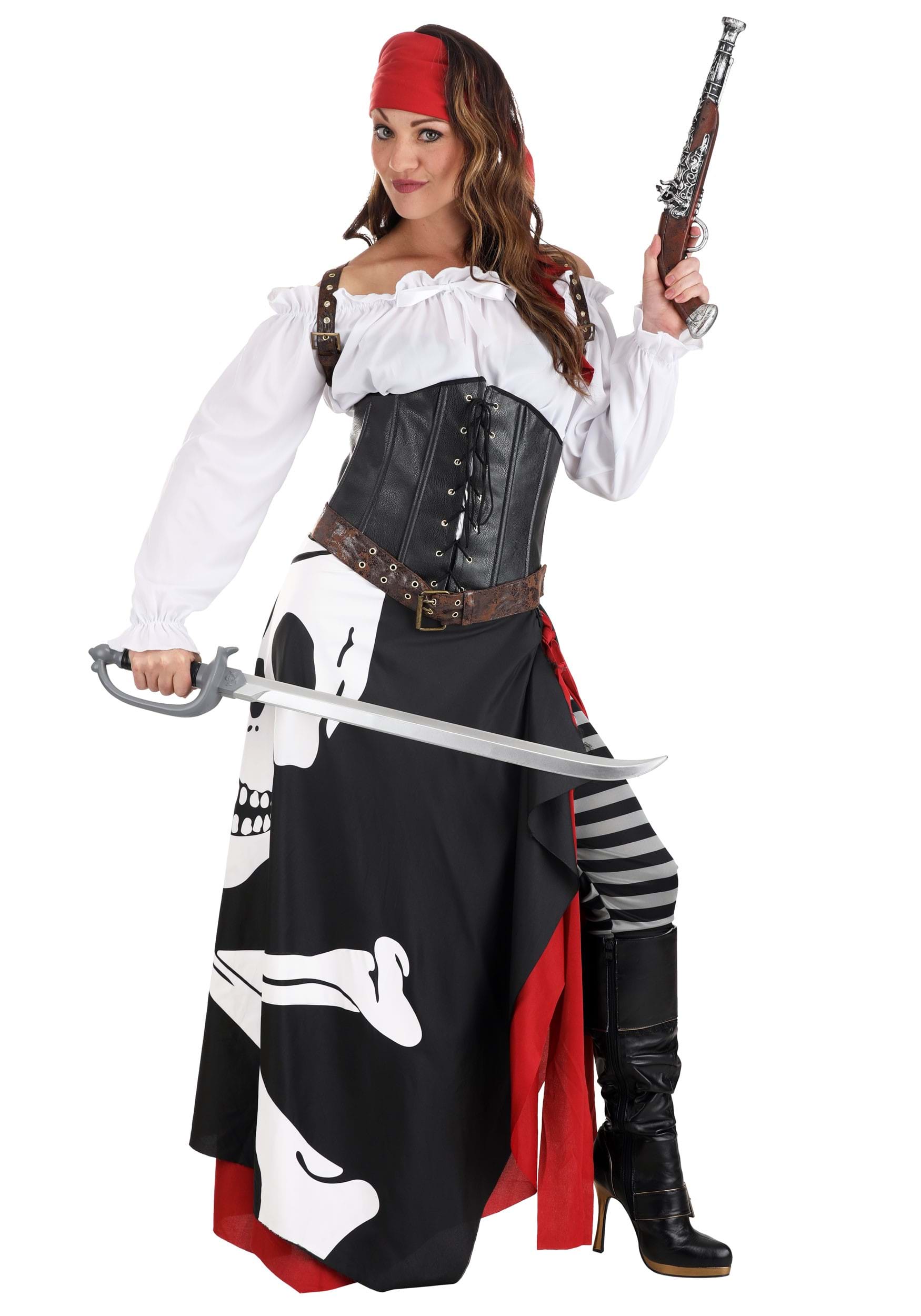 Women's Skeleton Flag Rogue Pirate Costume