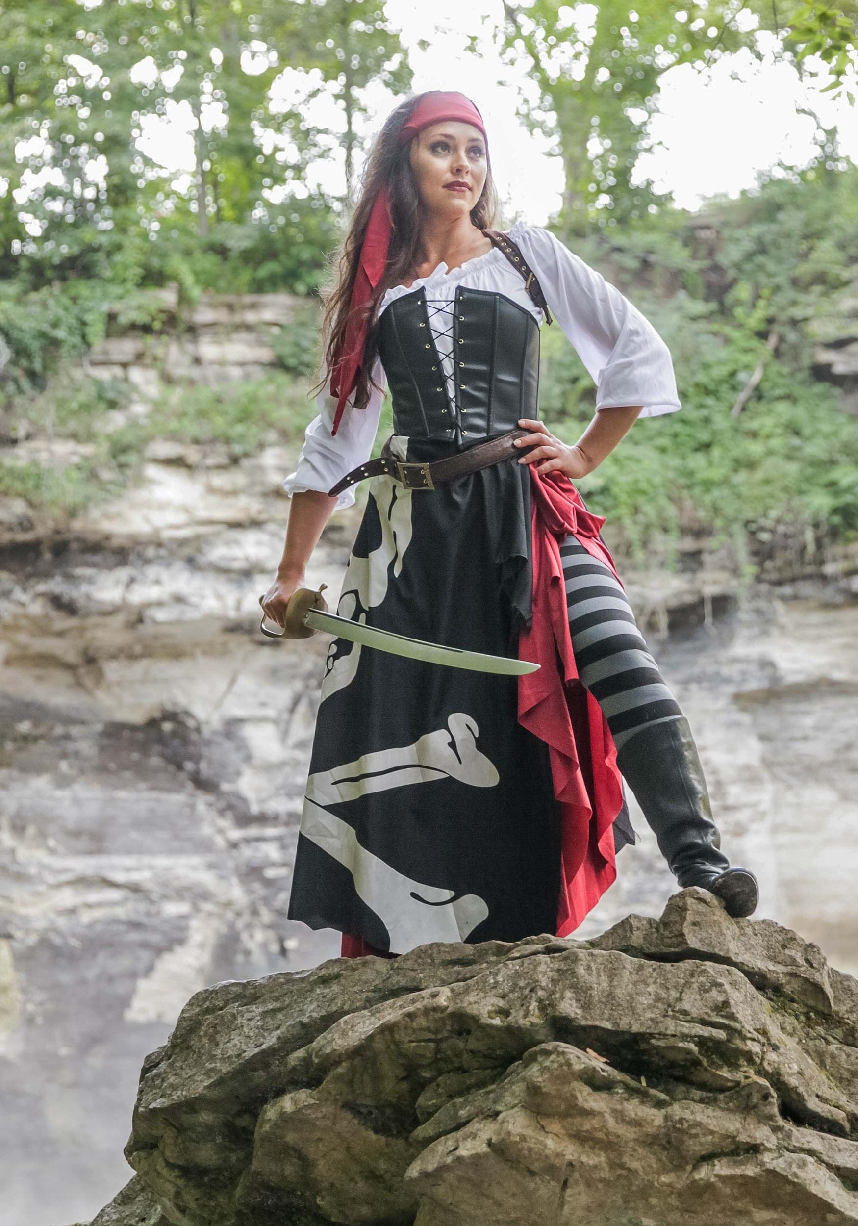 Women's Skeleton Flag Rogue Pirate Costume