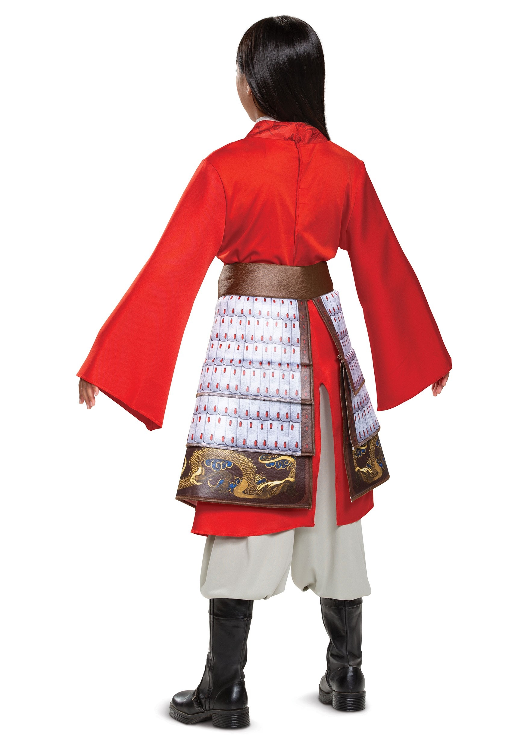 Mulan Deluxe Red Hero Costume for Girls
