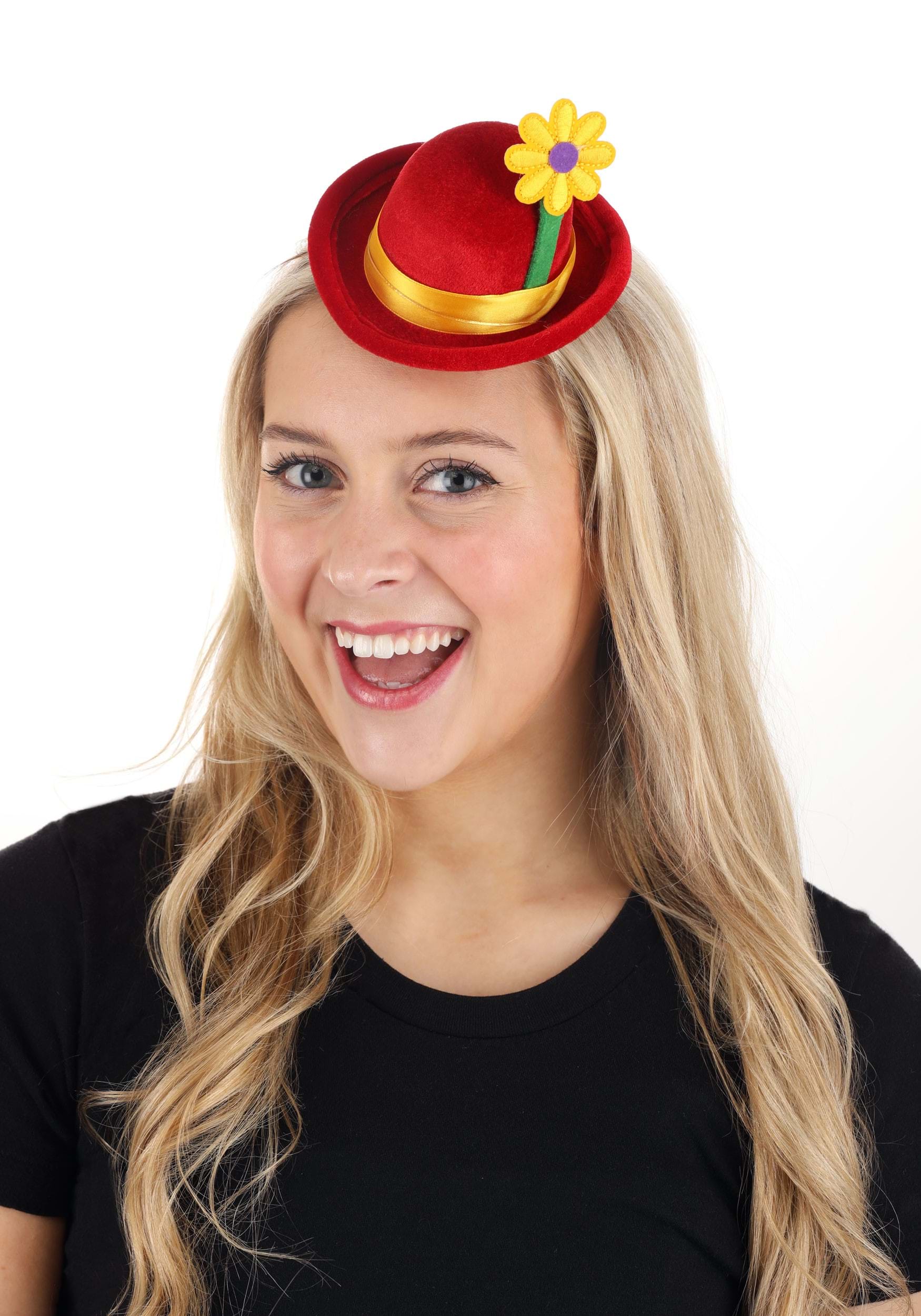 Red Clown Mini Bowler Hat 1 Red Clown Mini Bowler Hat