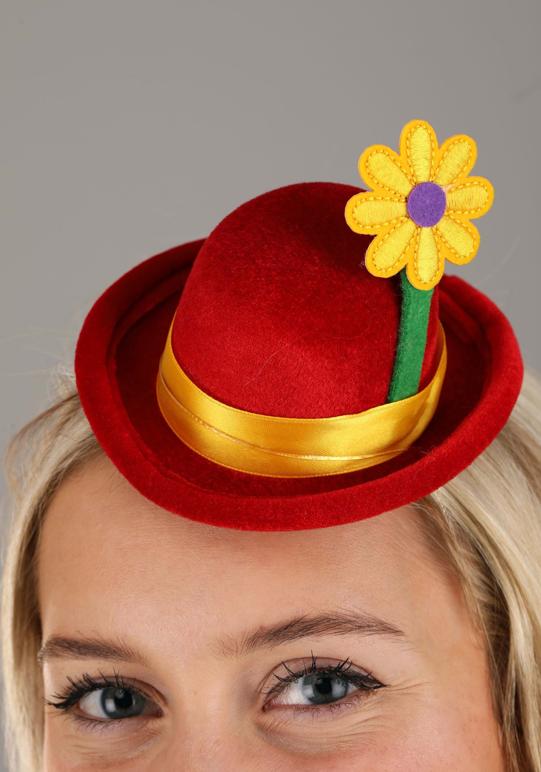 Red Clown Mini Bowler Hat 2 Red Clown Mini Bowler Hat