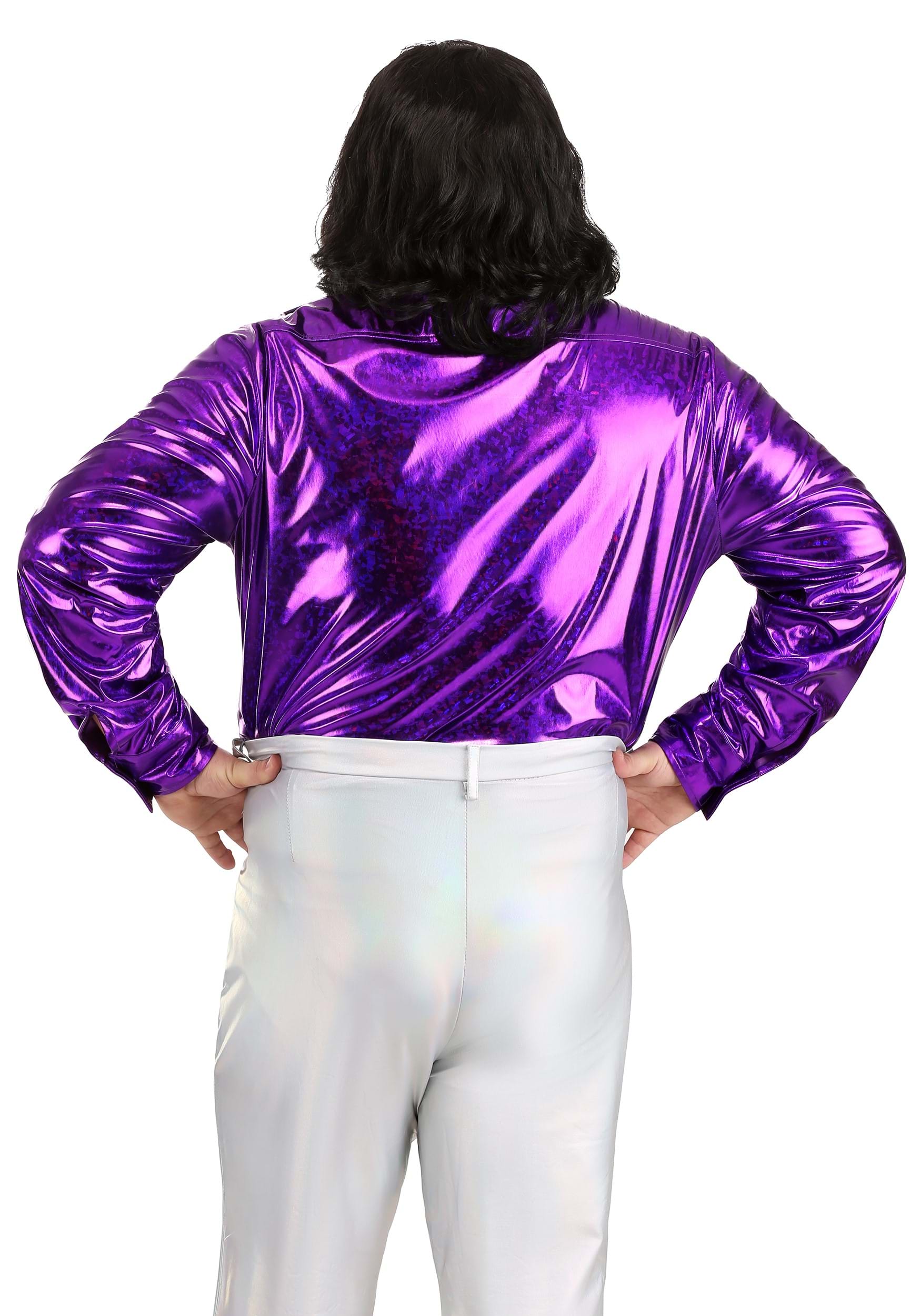 Men's Plus Size Shattered Glass Disco Costume Shirt