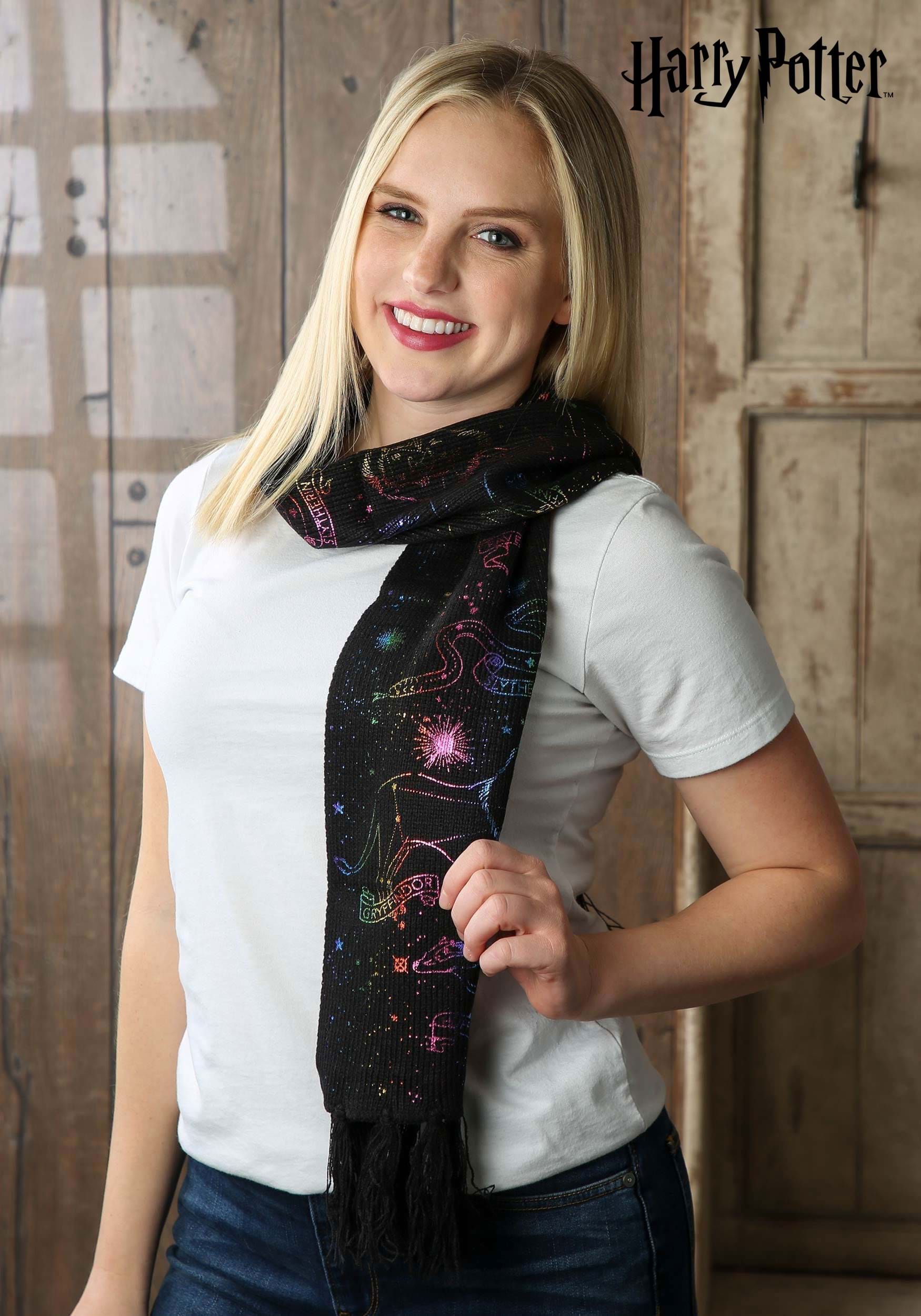 Harry Potter Hogwarts House Emblem Constellations Knit Scarf