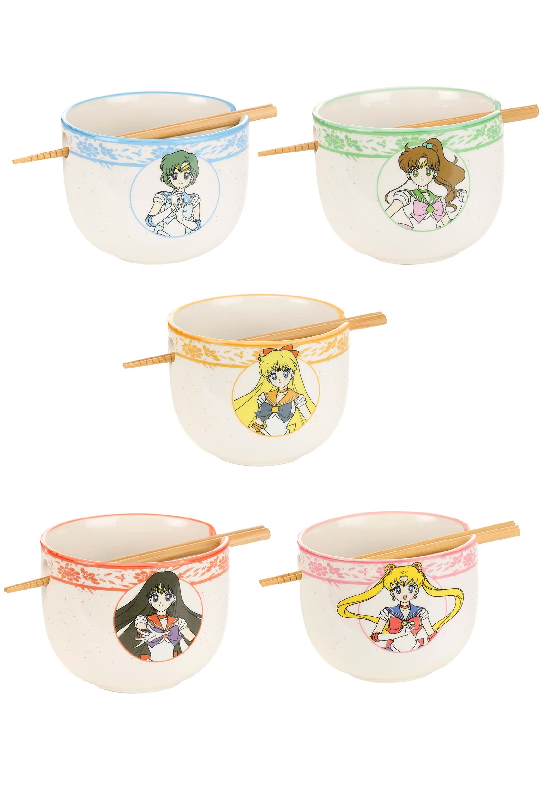 5 Piece Sailor Moon Sailor Scouts Ramen Bowl Set
