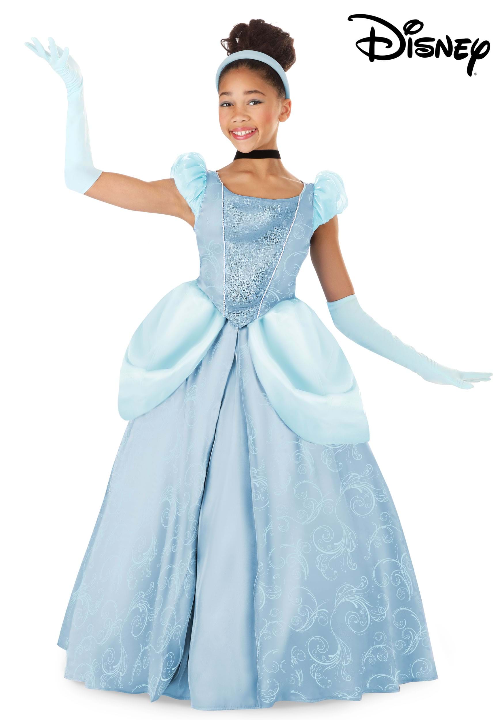 Premium Disney Cinderella Costume Dress for Girls
