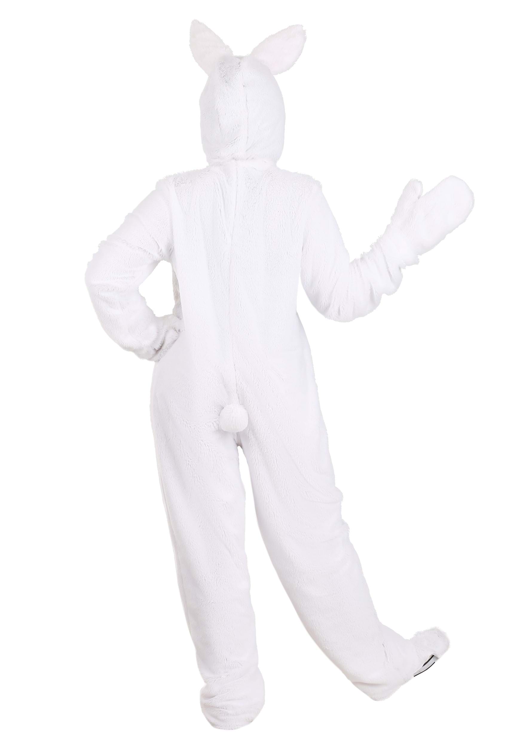 Open Face White Bunny Costume for Adults