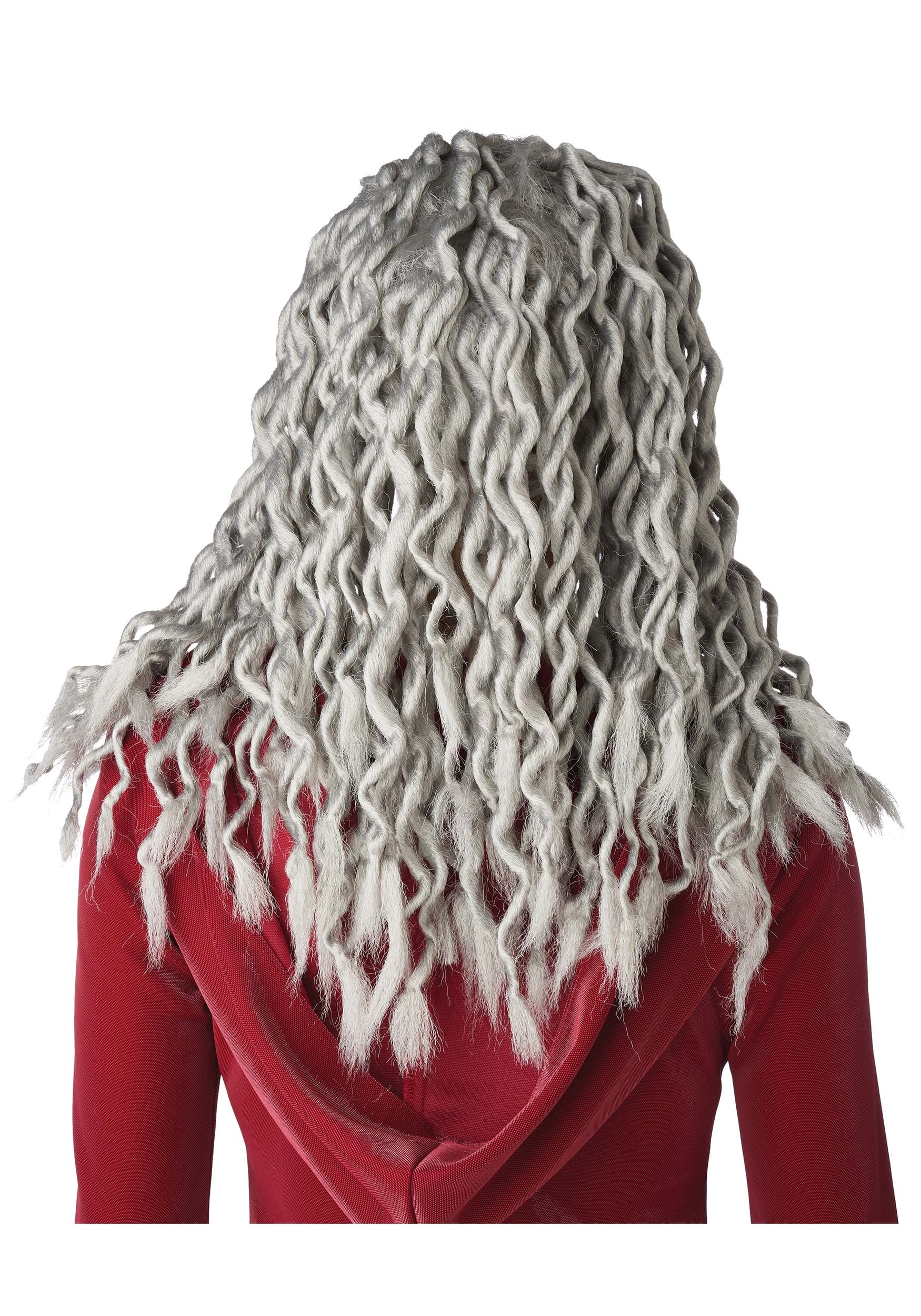 Women's Gray Crinkle Dreads Costume Wig