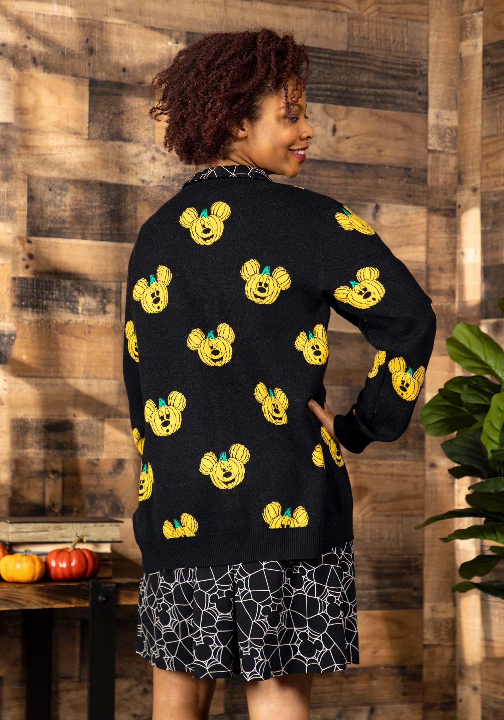 Cakeworthy Mickey Pumpkin Cardigan for Adults