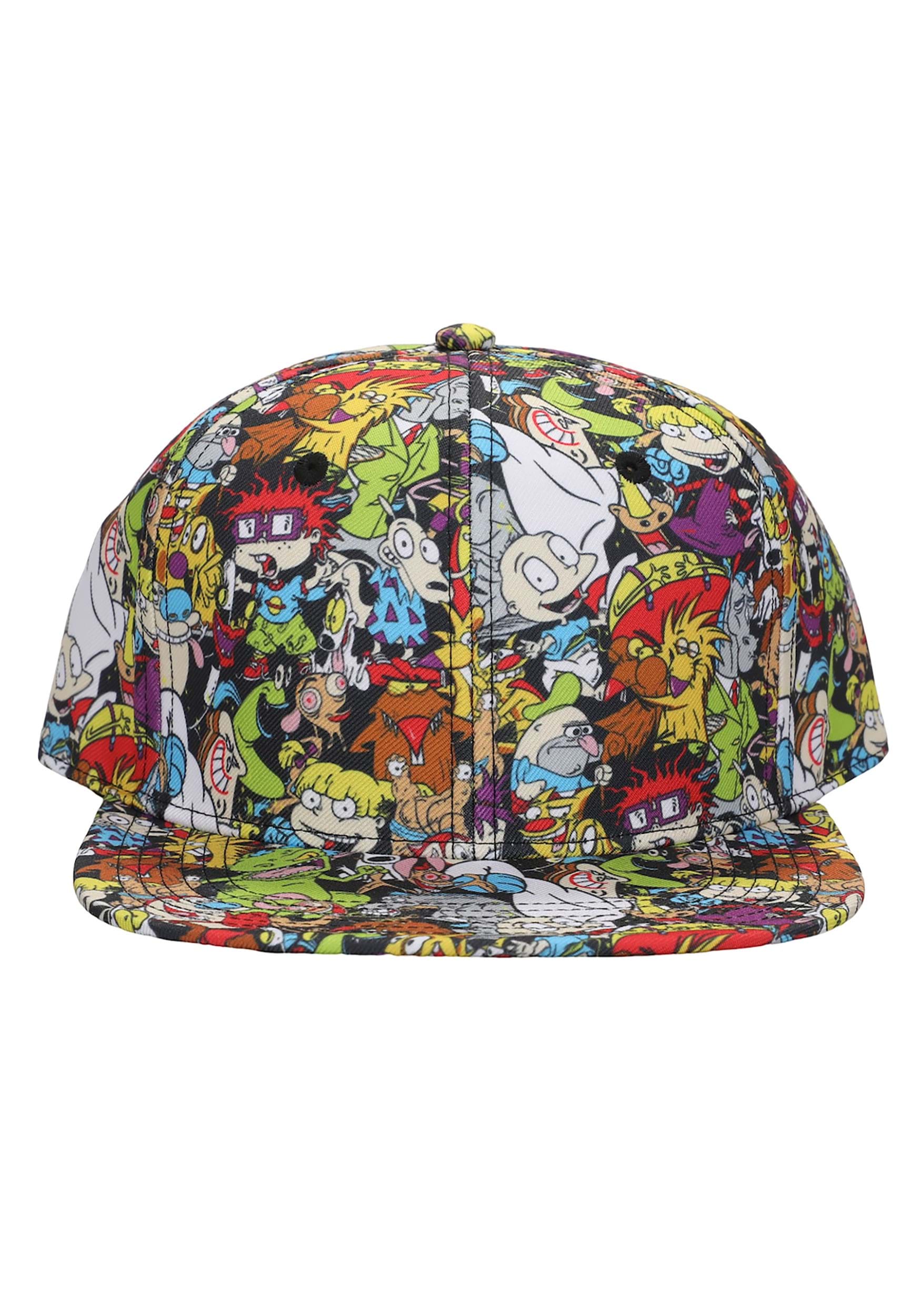 Adult Nickelodeon 90s Cartoon Characters AOP Hat 1 Adult Nickelodeon 90s Cartoon Characters AOP Hat