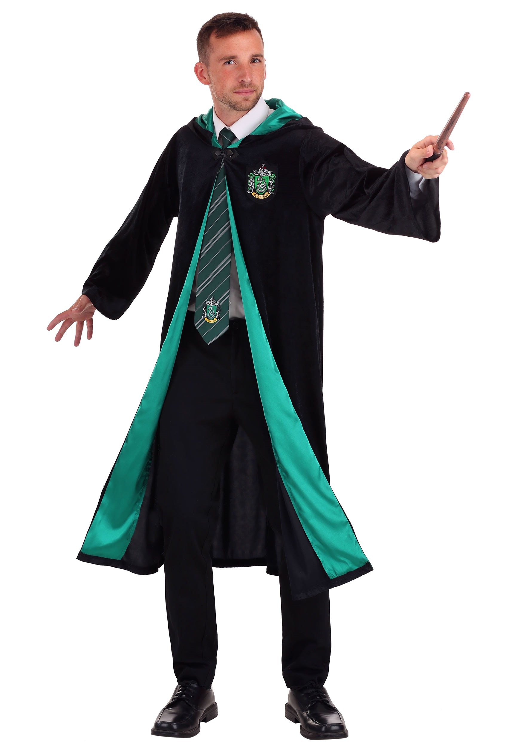 Adult Plus Size Deluxe Harry Potter Slytherin Robe Costume