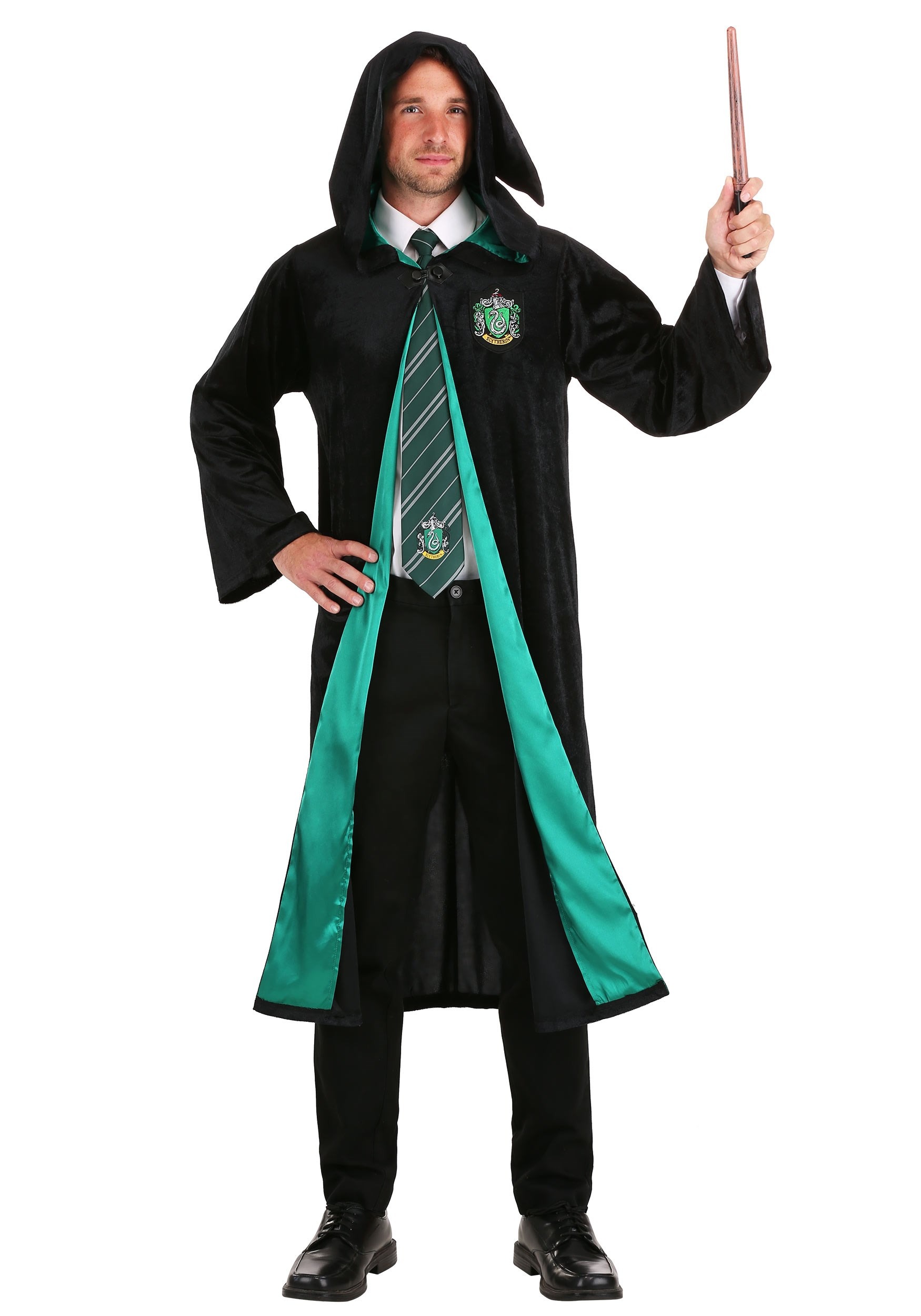 Adult Plus Size Deluxe Harry Potter Slytherin Robe Costume