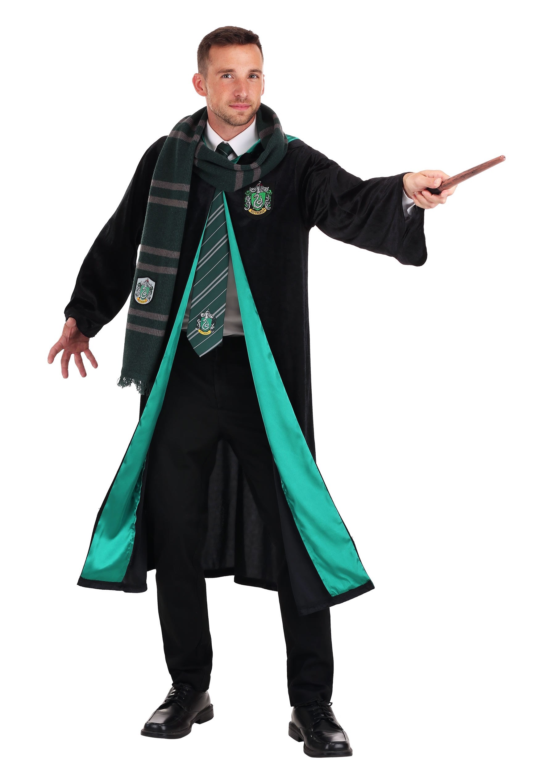 Adult Plus Size Deluxe Harry Potter Slytherin Robe Costume