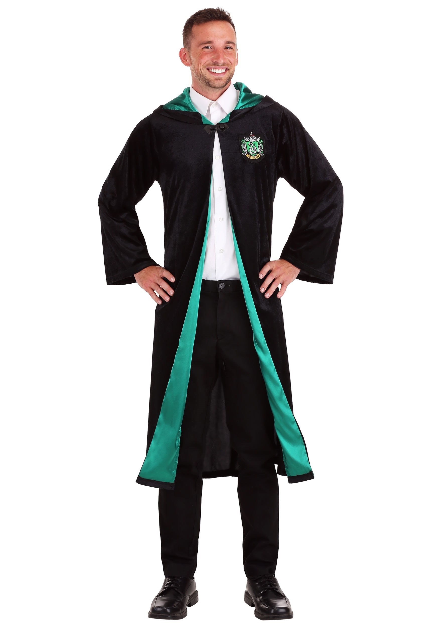 Adult Plus Size Deluxe Harry Potter Slytherin Robe Costume