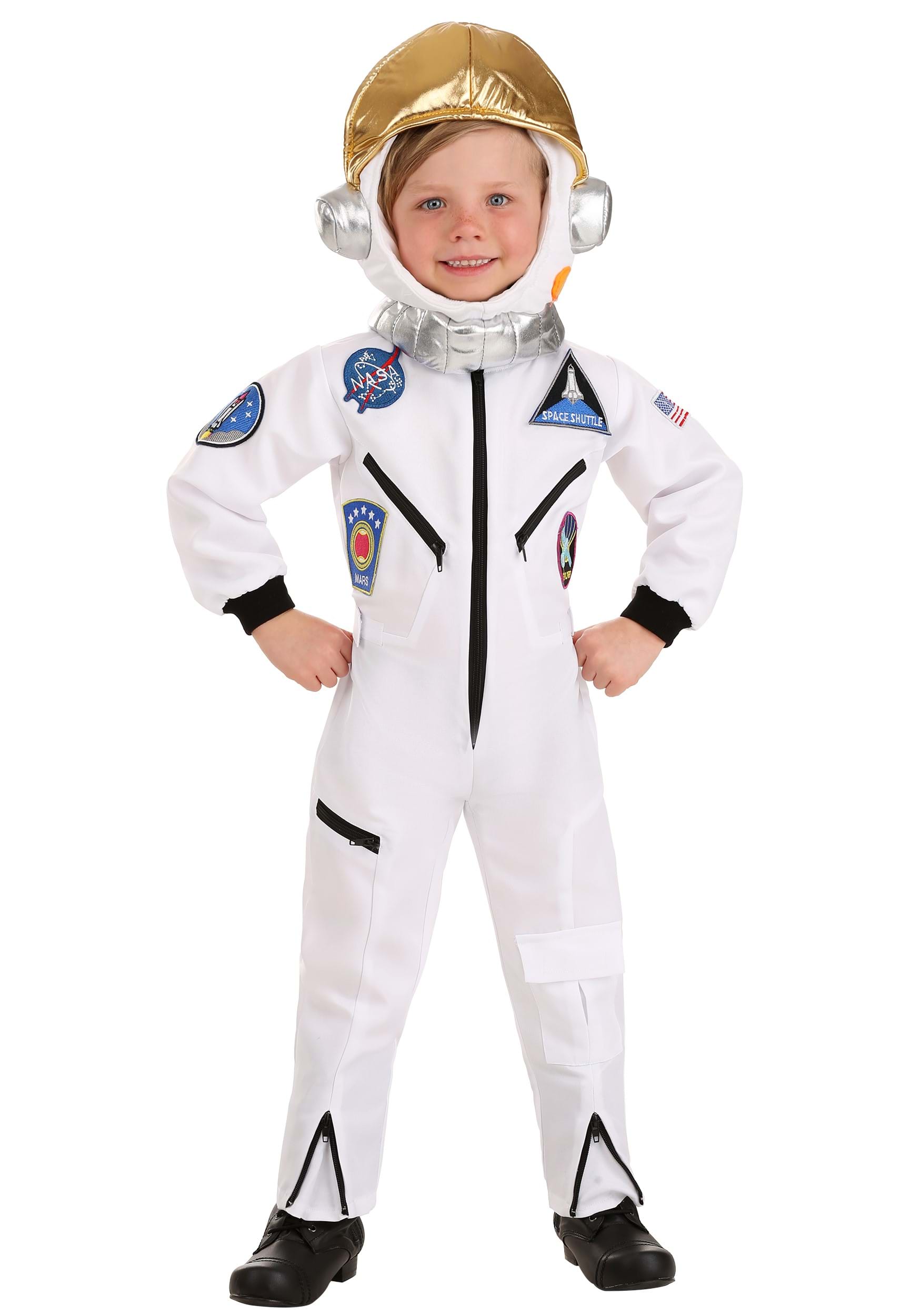 Toddler White Astronaut Jumpsuit Costume 1 Toddler White Astronaut Jumpsuit Costume