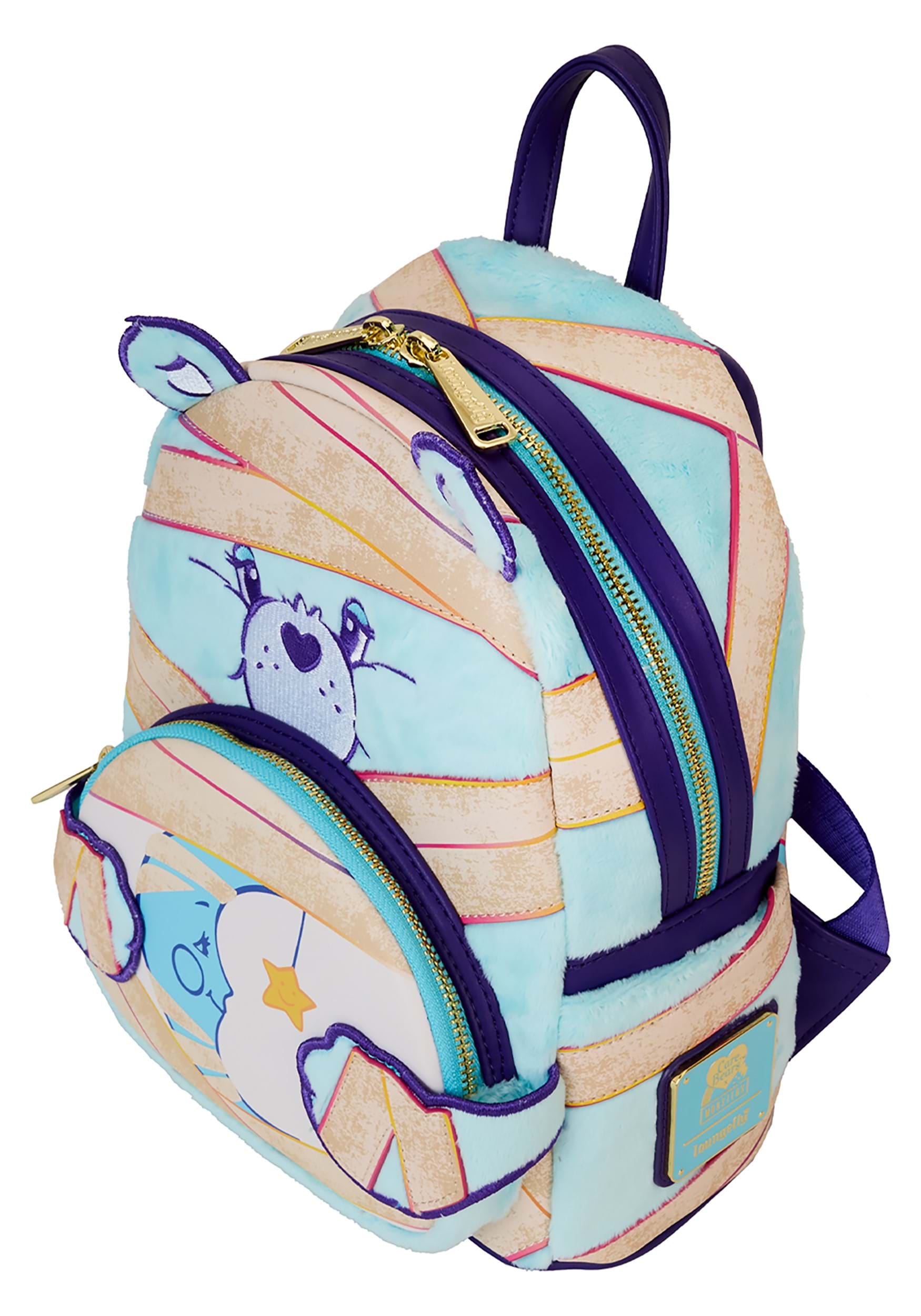 Loungefly Care Bears x Universal Monsters Bedtime Bear Mummy Glow Mini Backpack