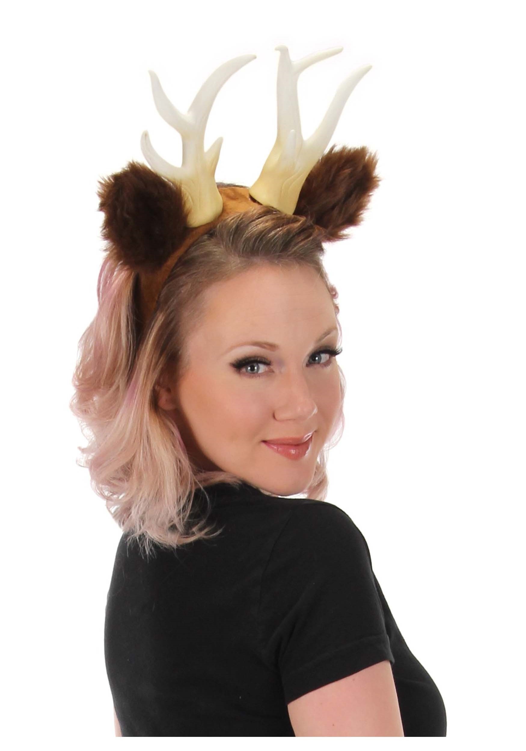 Deer Antlers with Ears Costume Headband 1 Deer Antlers with Ears Costume Headband