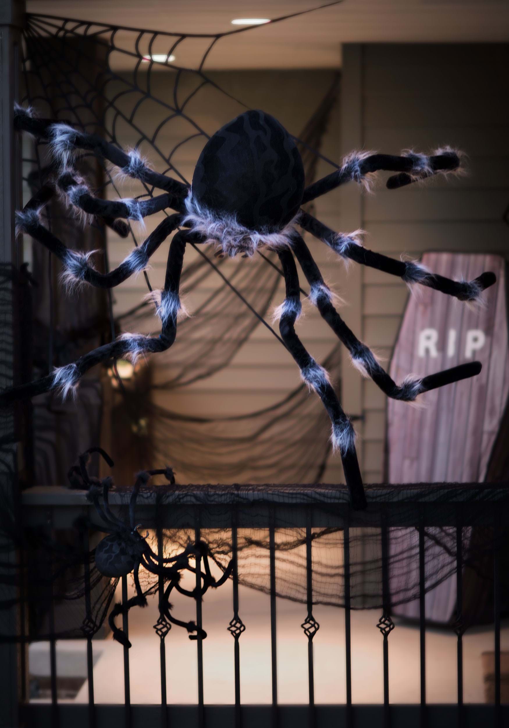 50-Inch Black Spider Poseable Decoration 1 50-Inch Black Spider Poseable Decoration