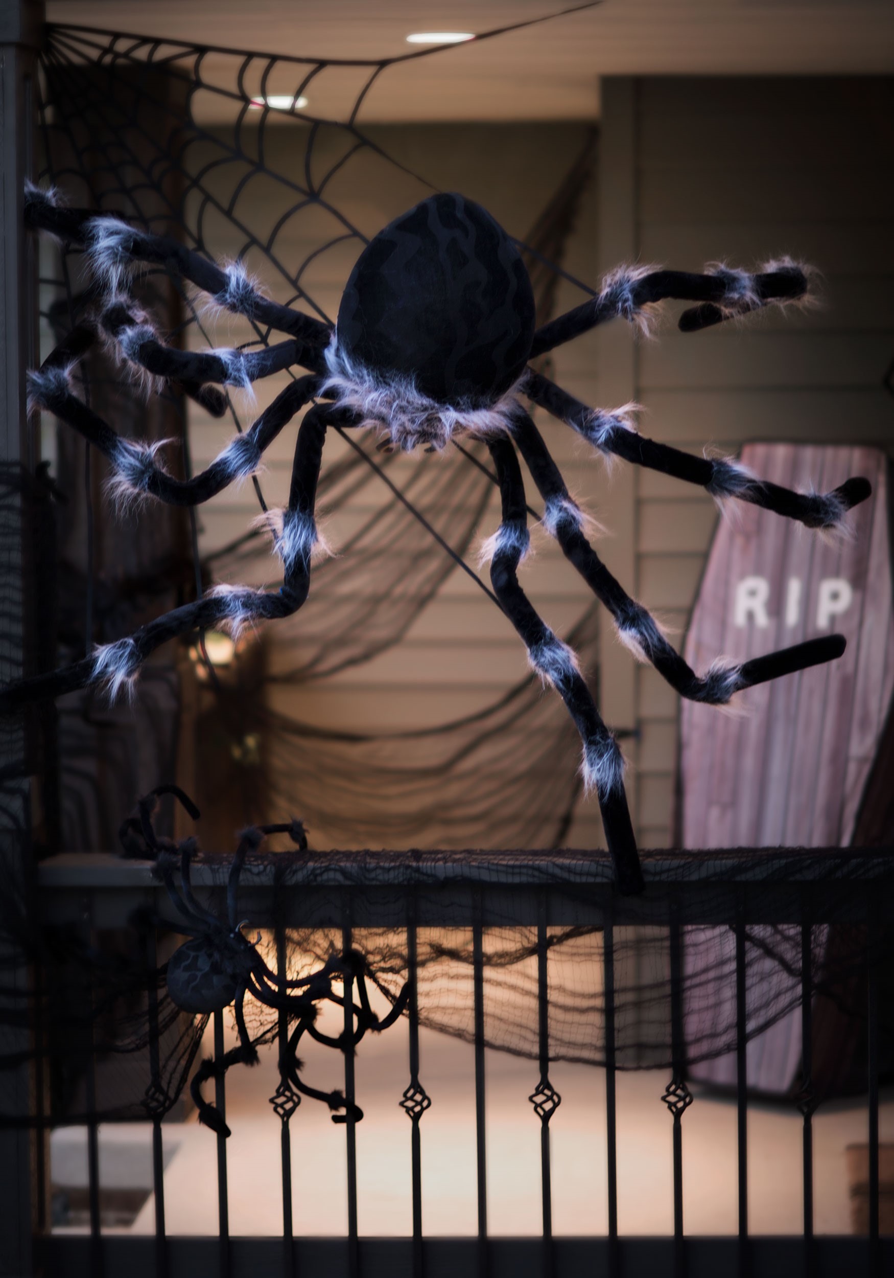 50-Inch Black Spider Poseable Decoration 2 50-Inch Black Spider Poseable Decoration