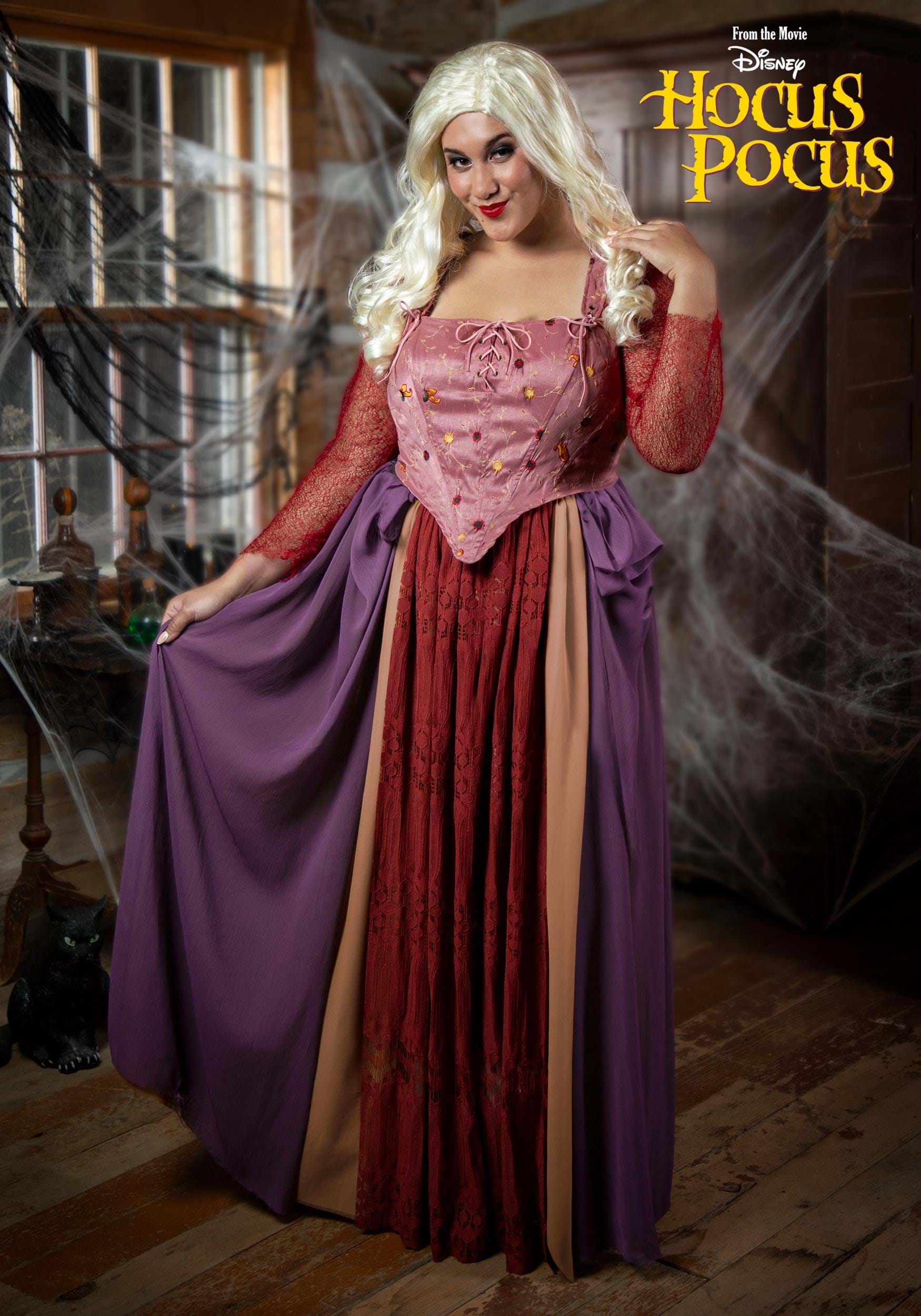 Sarah Sanderson Costume for Plus Size Women from Disney's Hocus Pocus 1 Sarah Sanderson Costume for Plus Size Women from Disney's Hocus Pocus