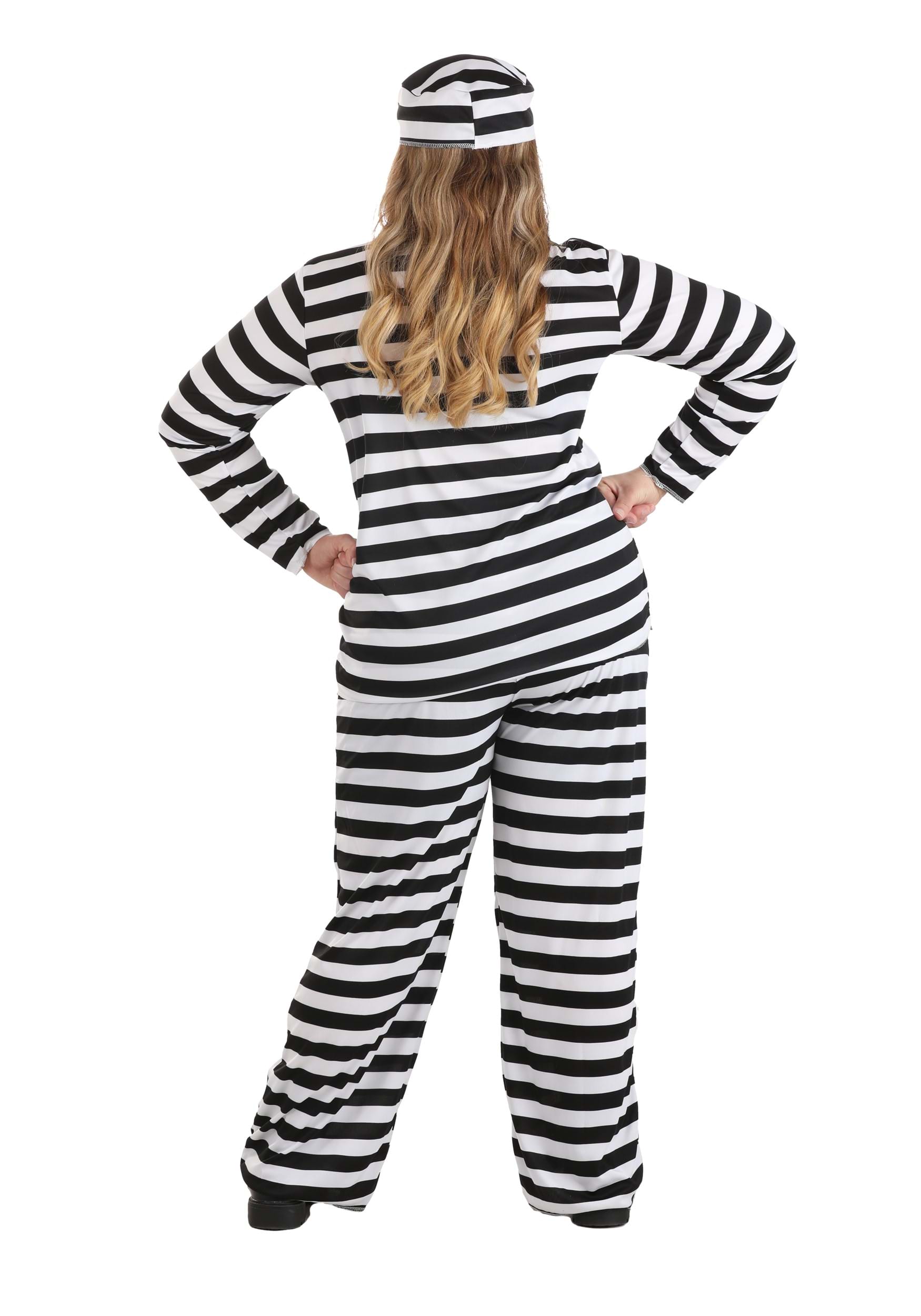 Striped Prisoner Womens Costume