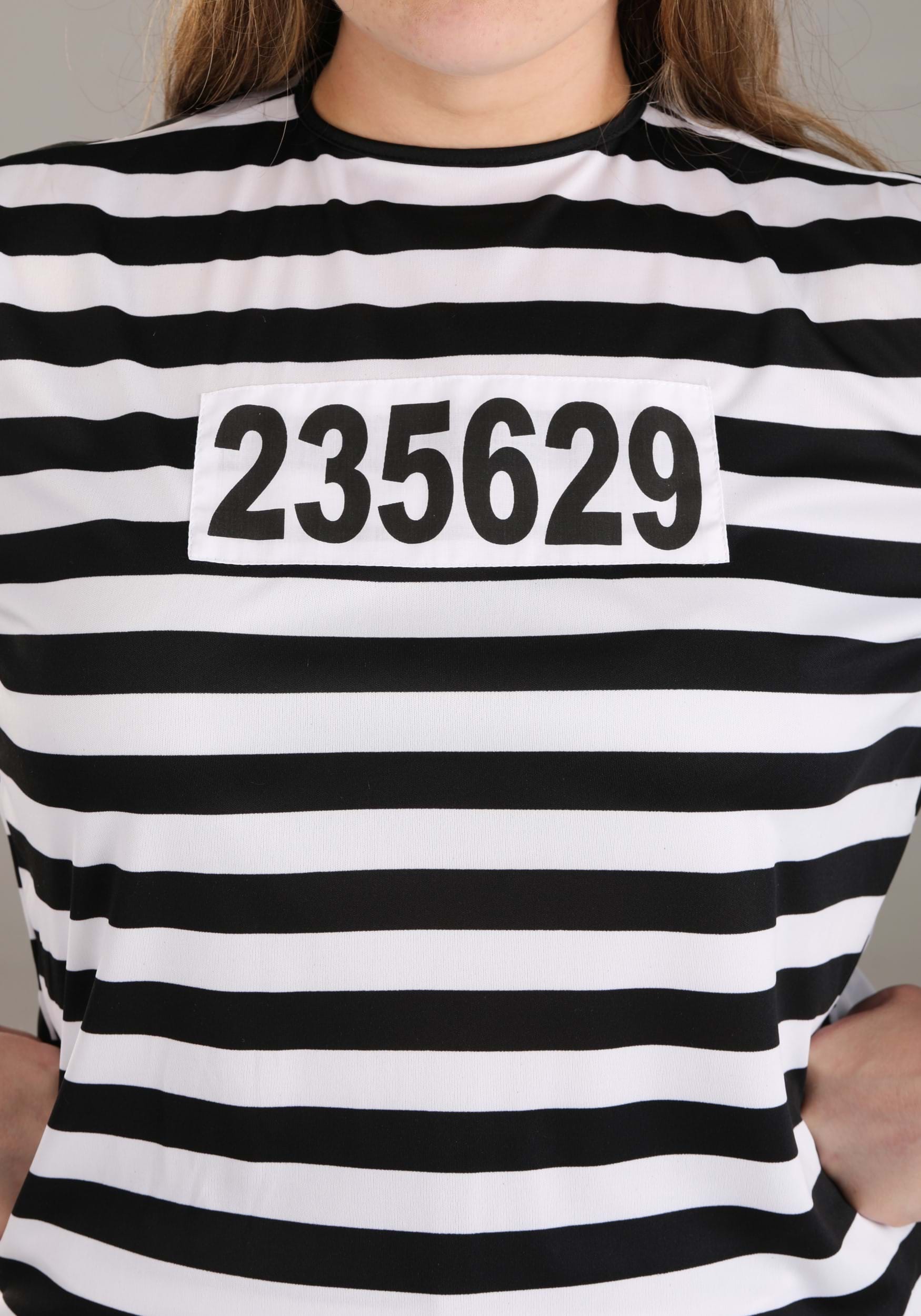 Striped Prisoner Womens Costume