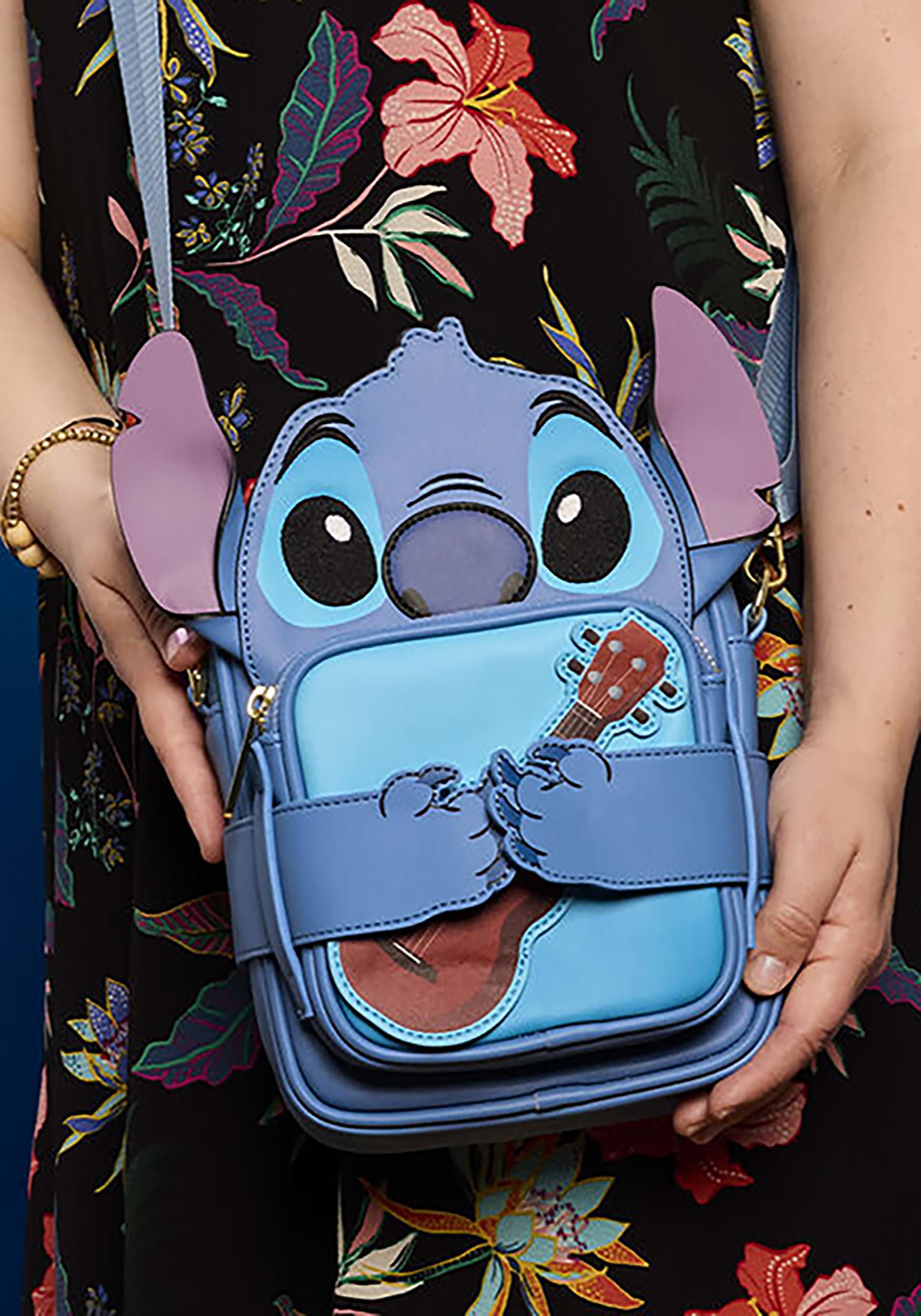 Loungefly Disney Lilo & Stitch Camping Cuties Crossbuddies Cosplay Crossbody Bag with Coin Bag